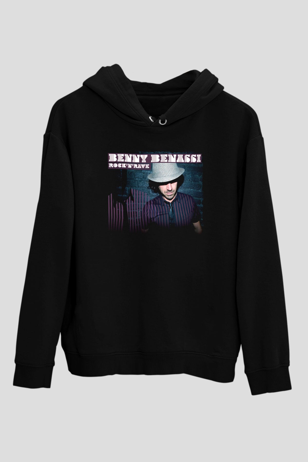 Benny Benassi Siyah Unisex Kapüşonlu Sweatshirt