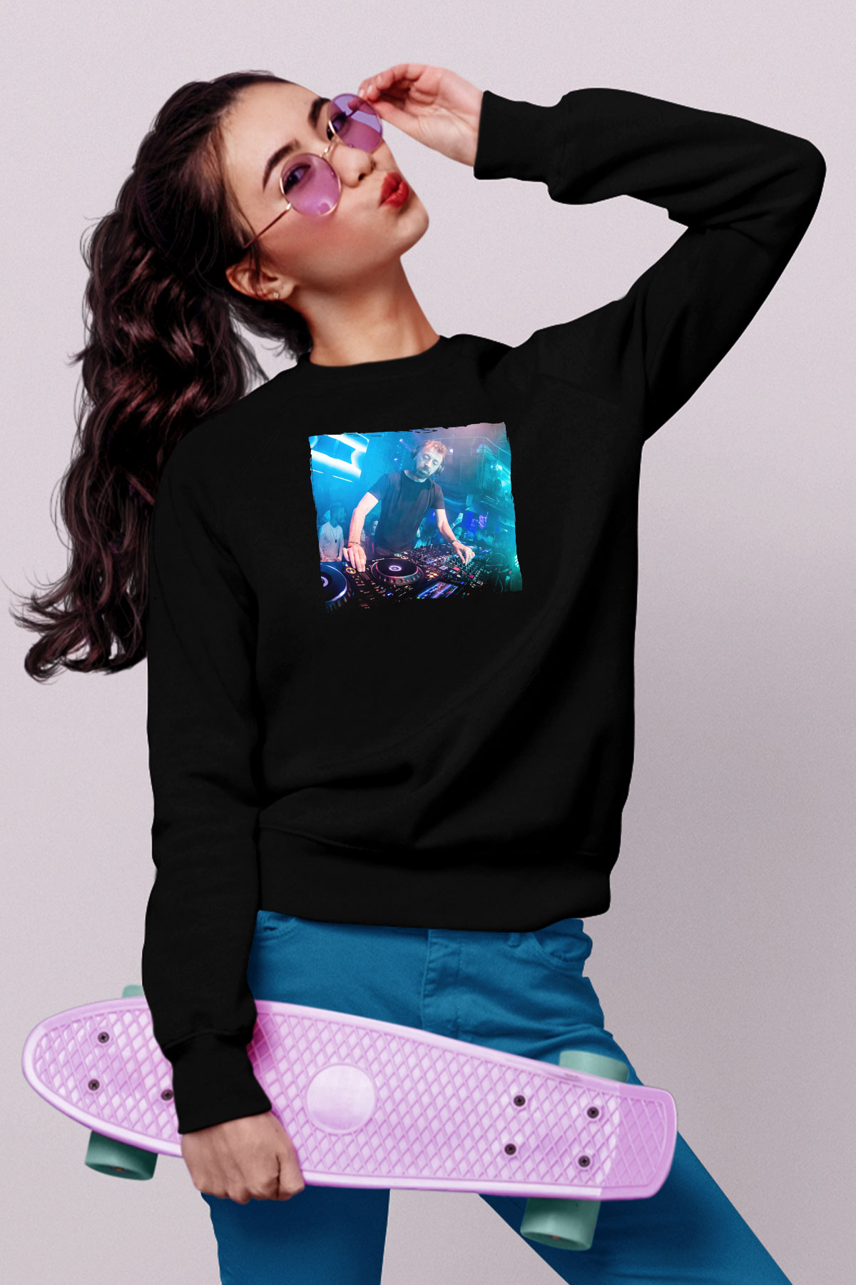 Benny Benassi Siyah Unisex Sweatshirt
