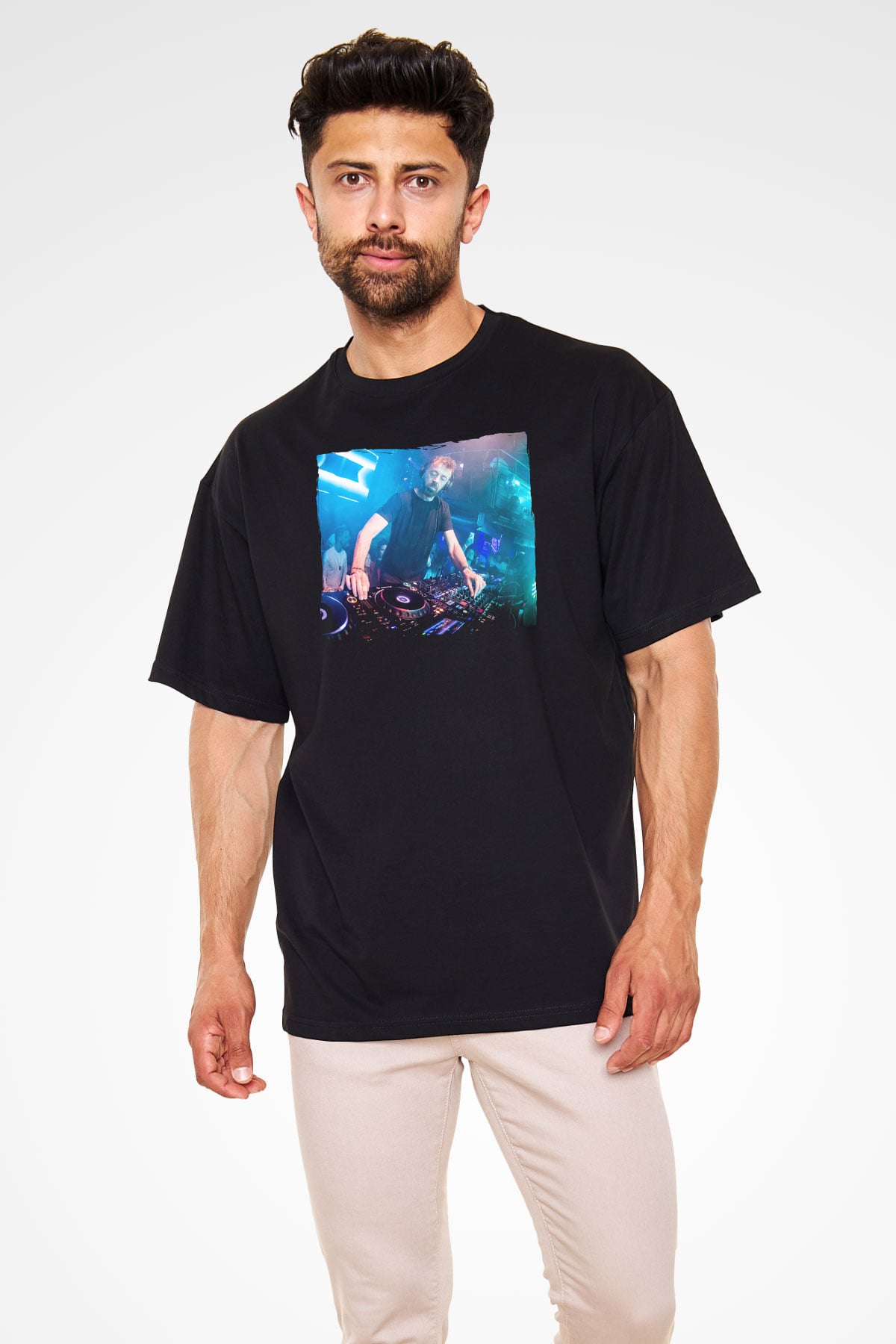 Benny Benassi Siyah Oversize Tişört Oversize T-shirt - TişörtFabrikası