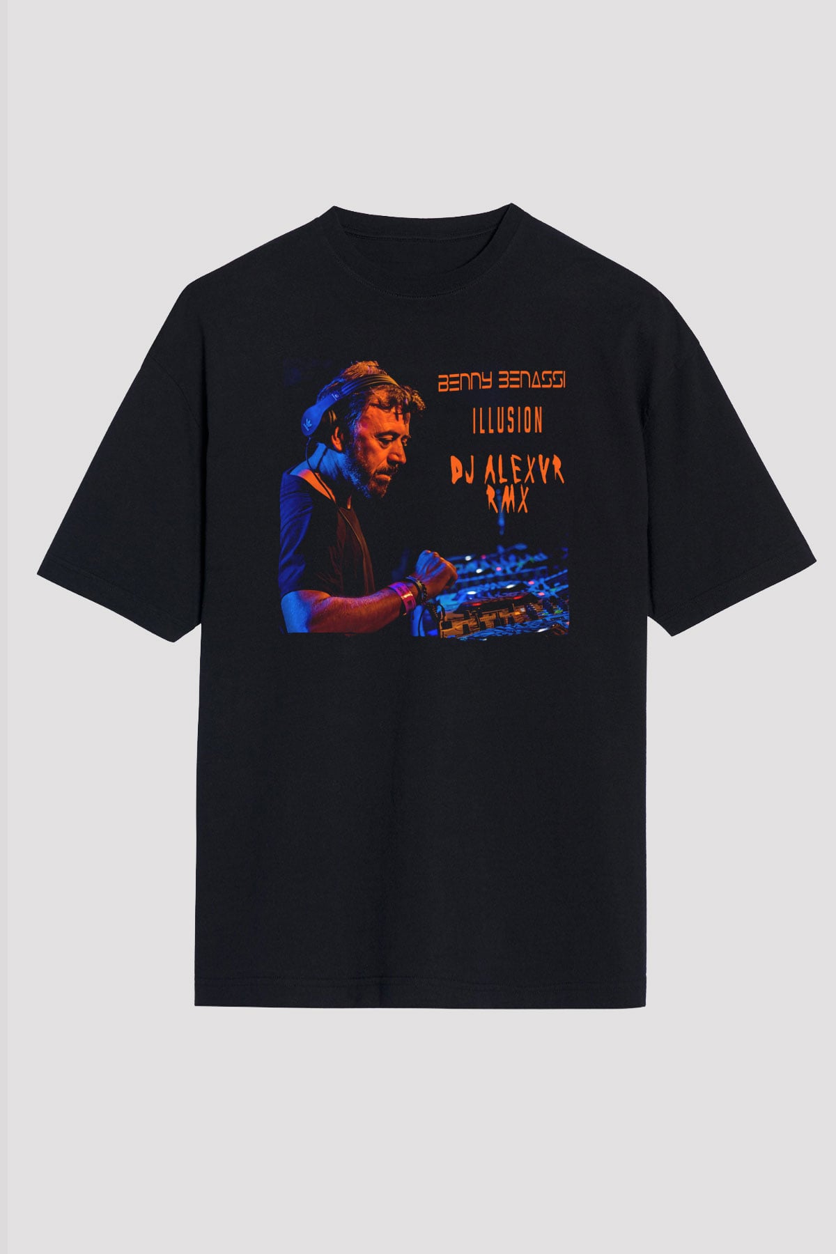 Benny Benassi Siyah Oversize Tişört Oversize T-shirt - TişörtFabrikası