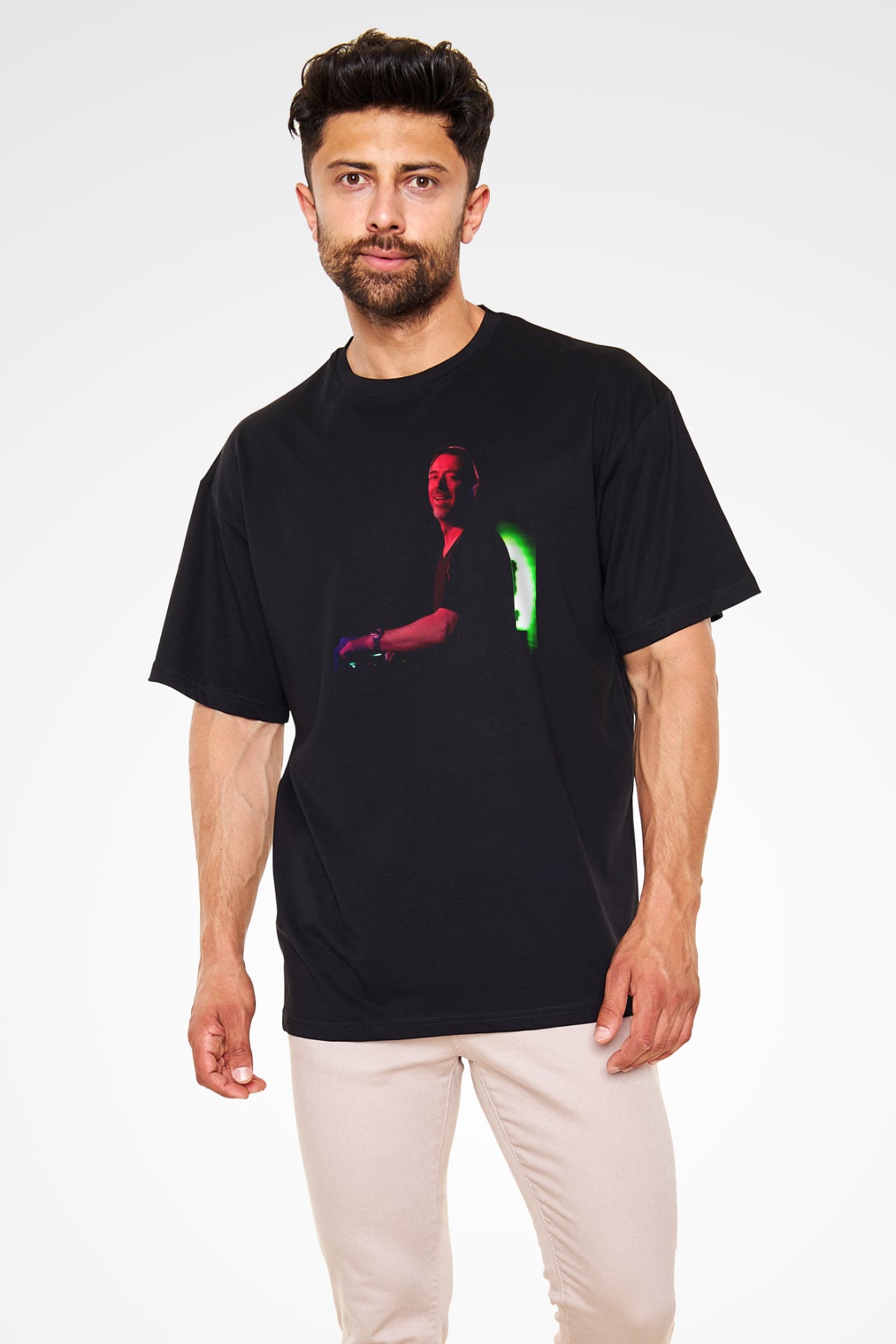 Benny Benassi Siyah Oversize Tişört Oversize T-shirt - TişörtFabrikası