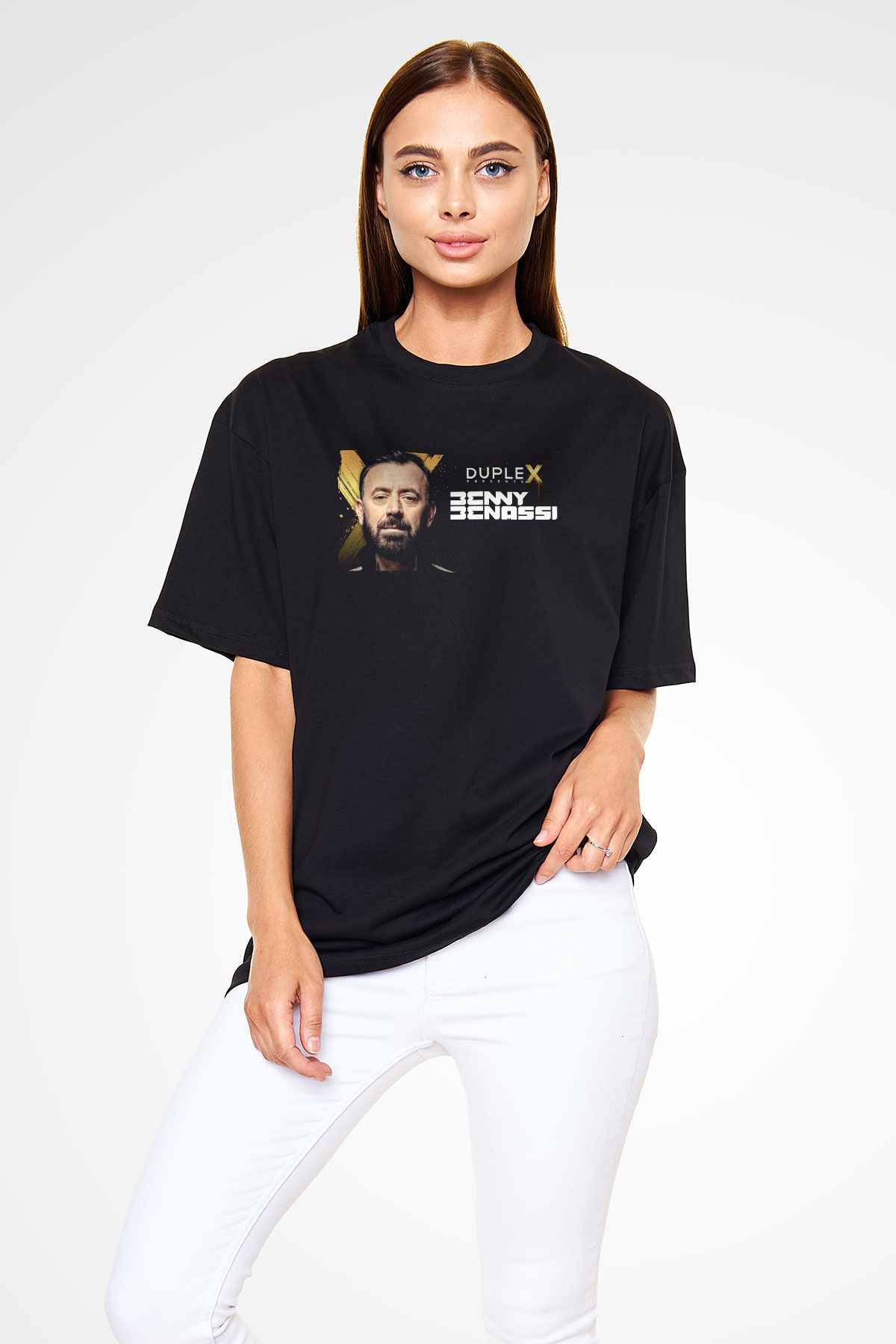 Benny Benassi Siyah Oversize Tişört Oversize T-shirt - TişörtFabrikası