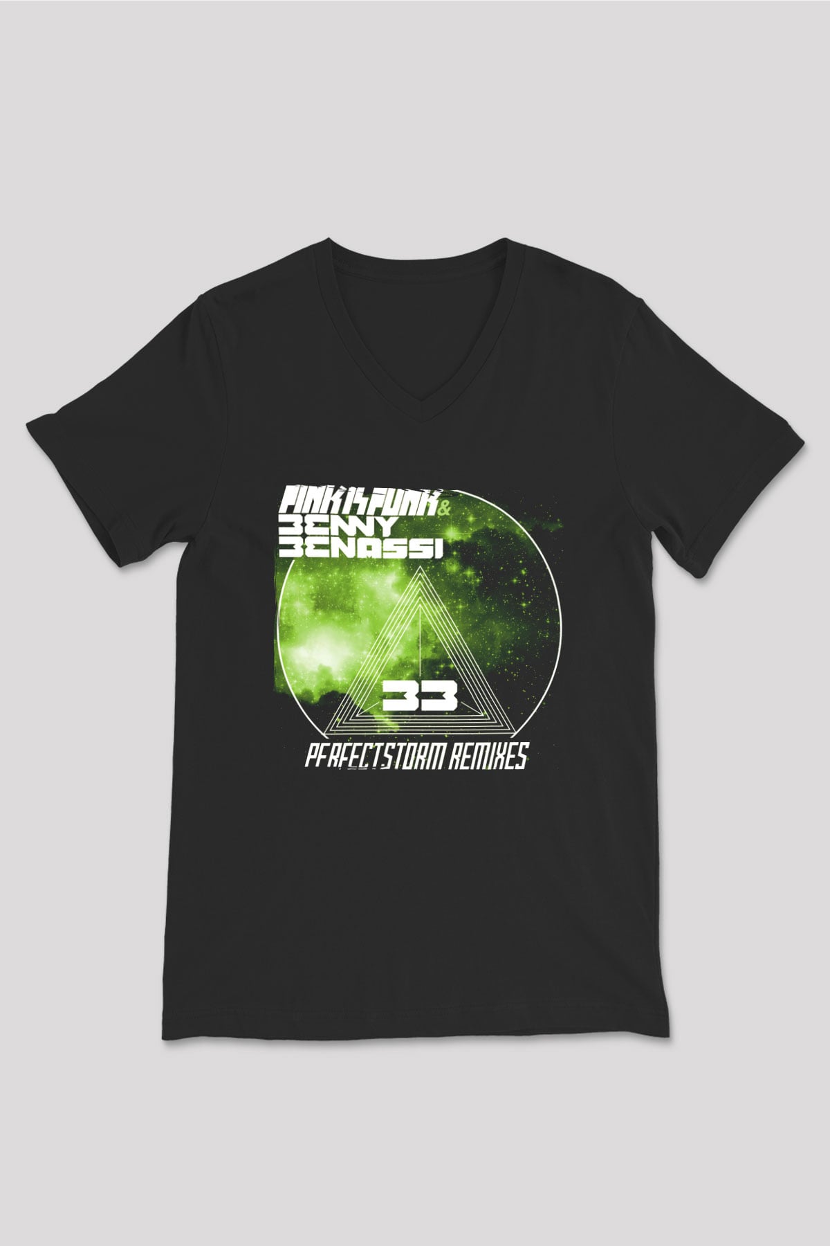 Benny Benassi Siyah Unisex V Yaka Tişört