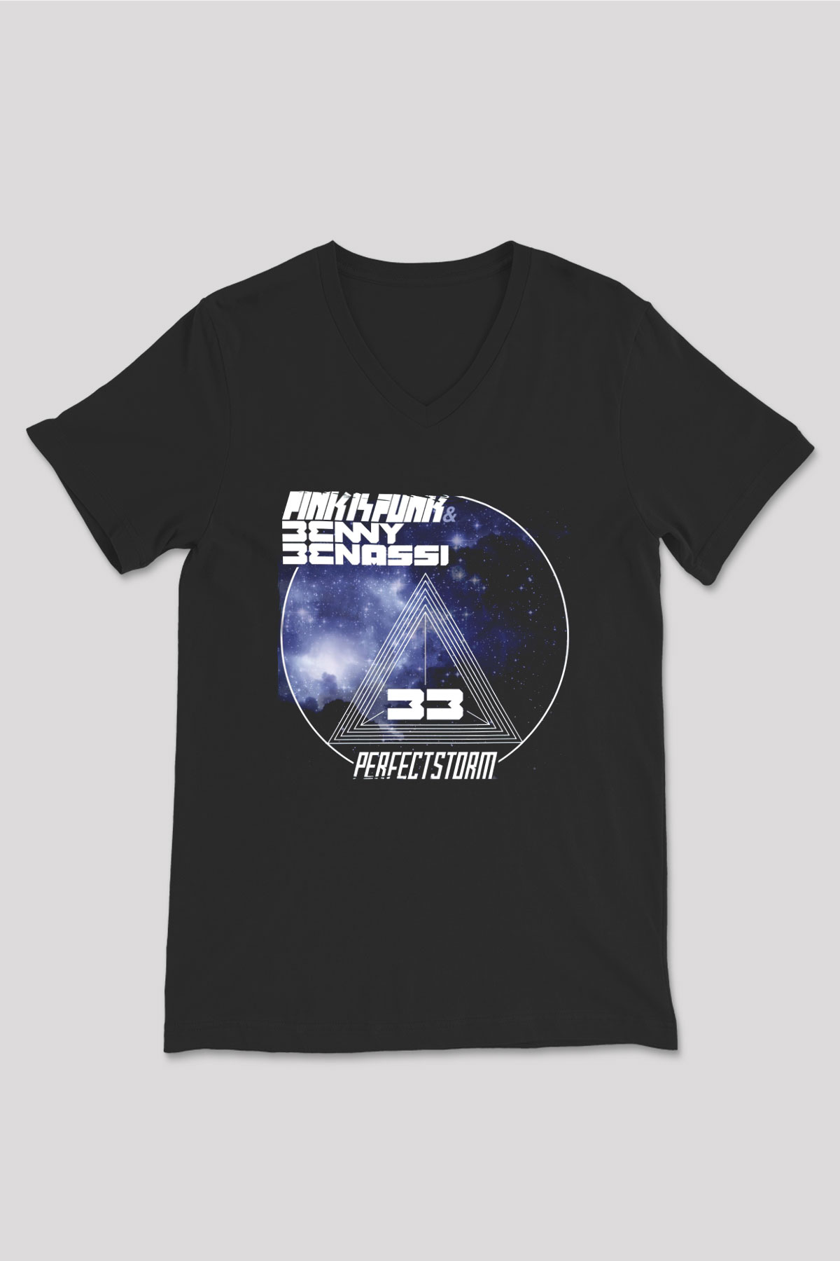 Benny Benassi Siyah Unisex V Yaka Tişört