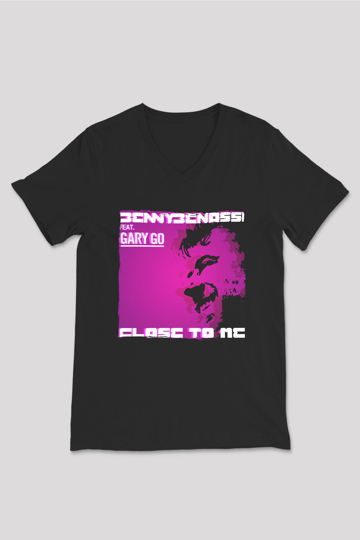 Benny Benassi Siyah Unisex V Yaka Tişört