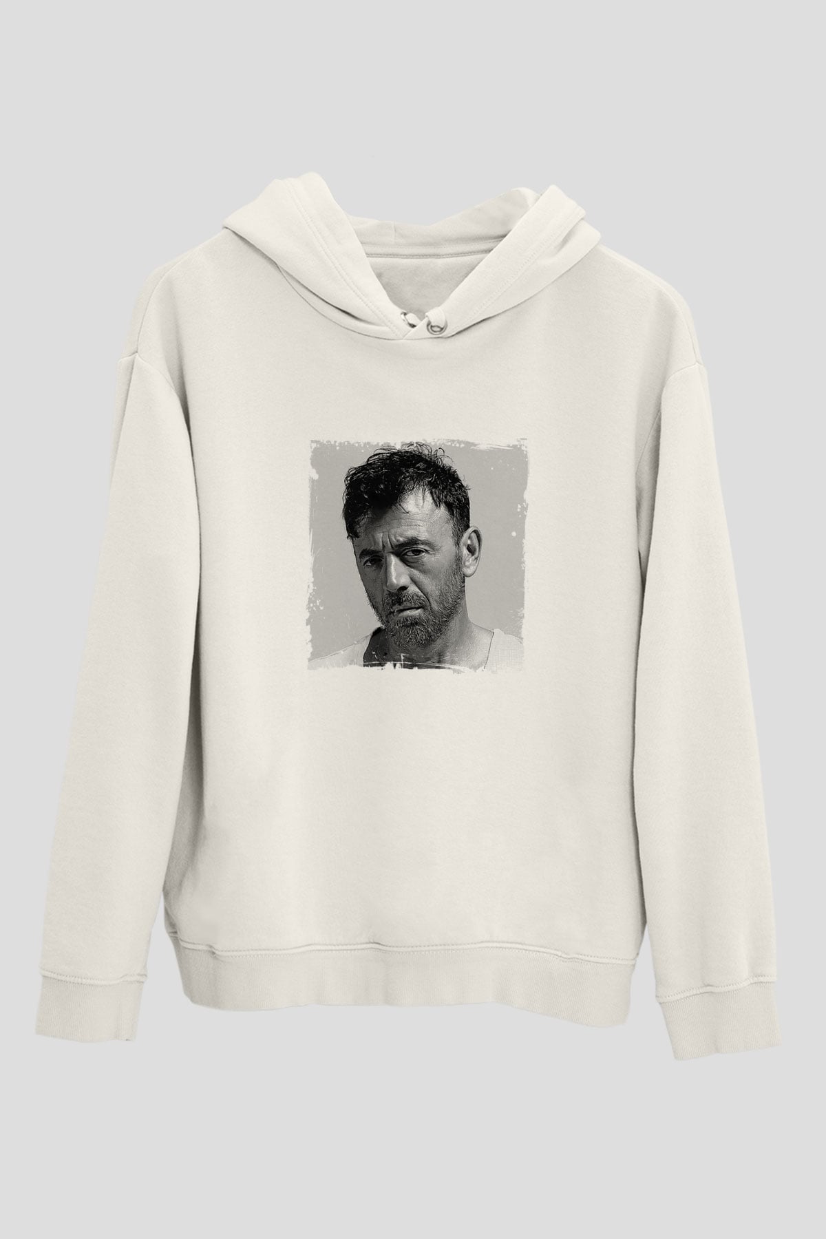 Benny BenassiBaskılı Beyaz Hoodie