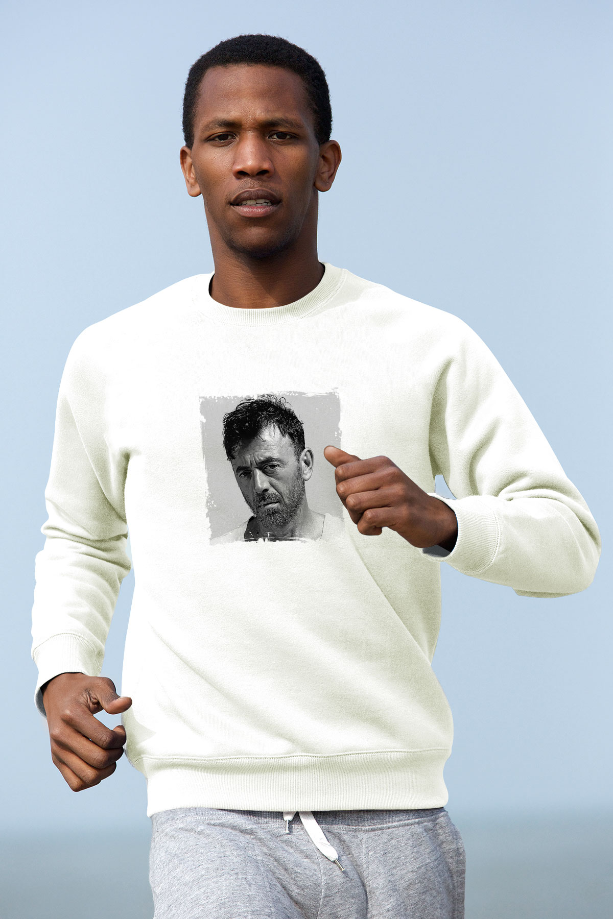 Benny BenassiBaskılı Beyaz Sweatshirt