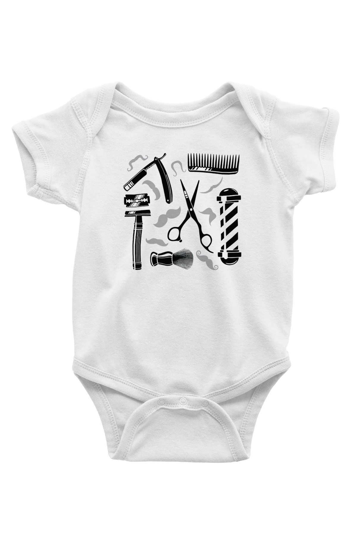 Berber Baskılı Beyaz Unisex Bebek Body - Zıbın