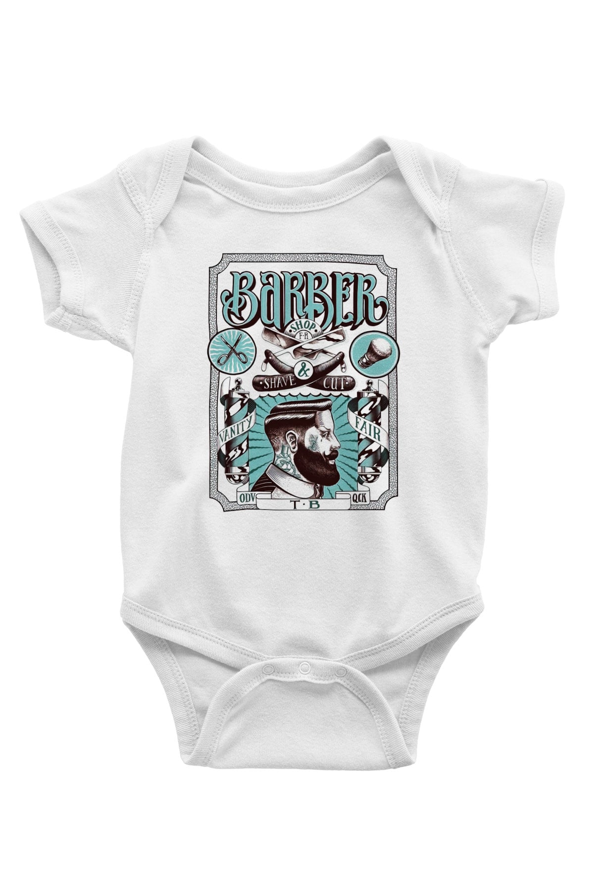 Berber Baskılı Beyaz Unisex Bebek Body - Zıbın