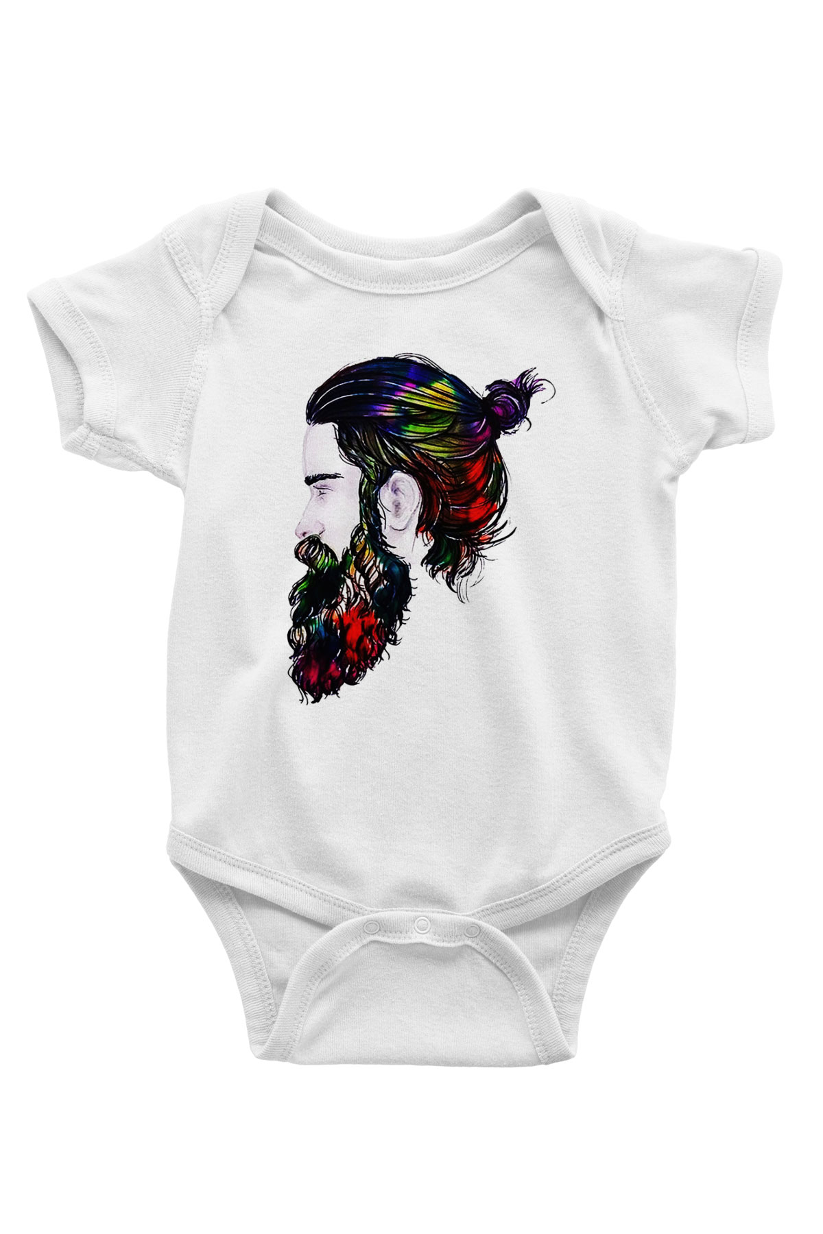 Berber Baskılı Beyaz Unisex Bebek Body - Zıbın