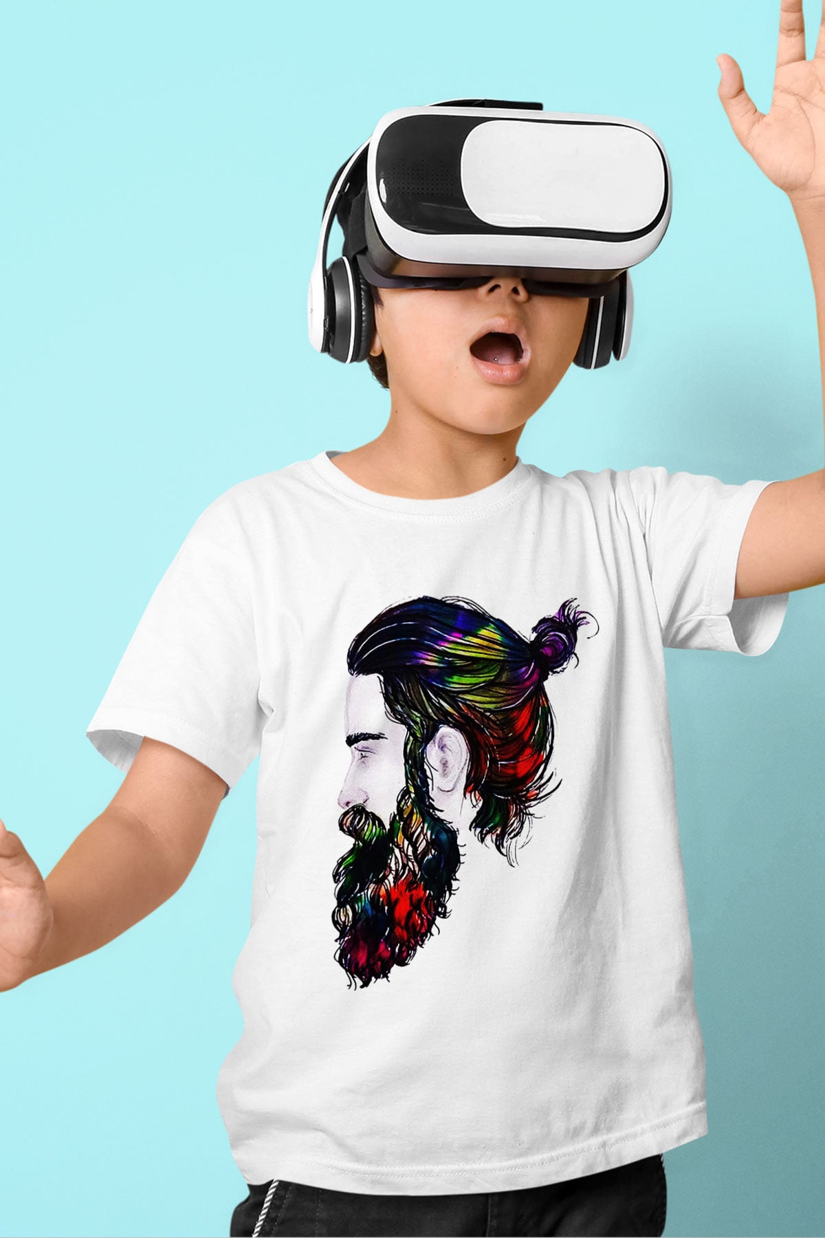 Berber Baskılı Beyaz Unisex Çocuk Tişört