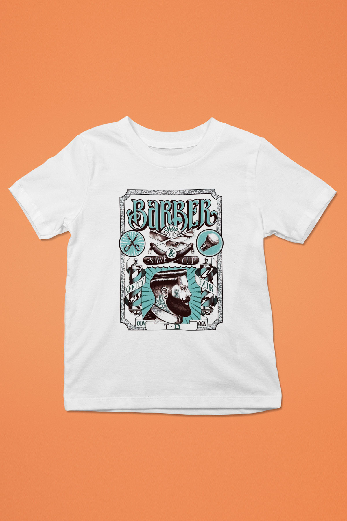 Berber Baskılı Beyaz Unisex Çocuk Tişört