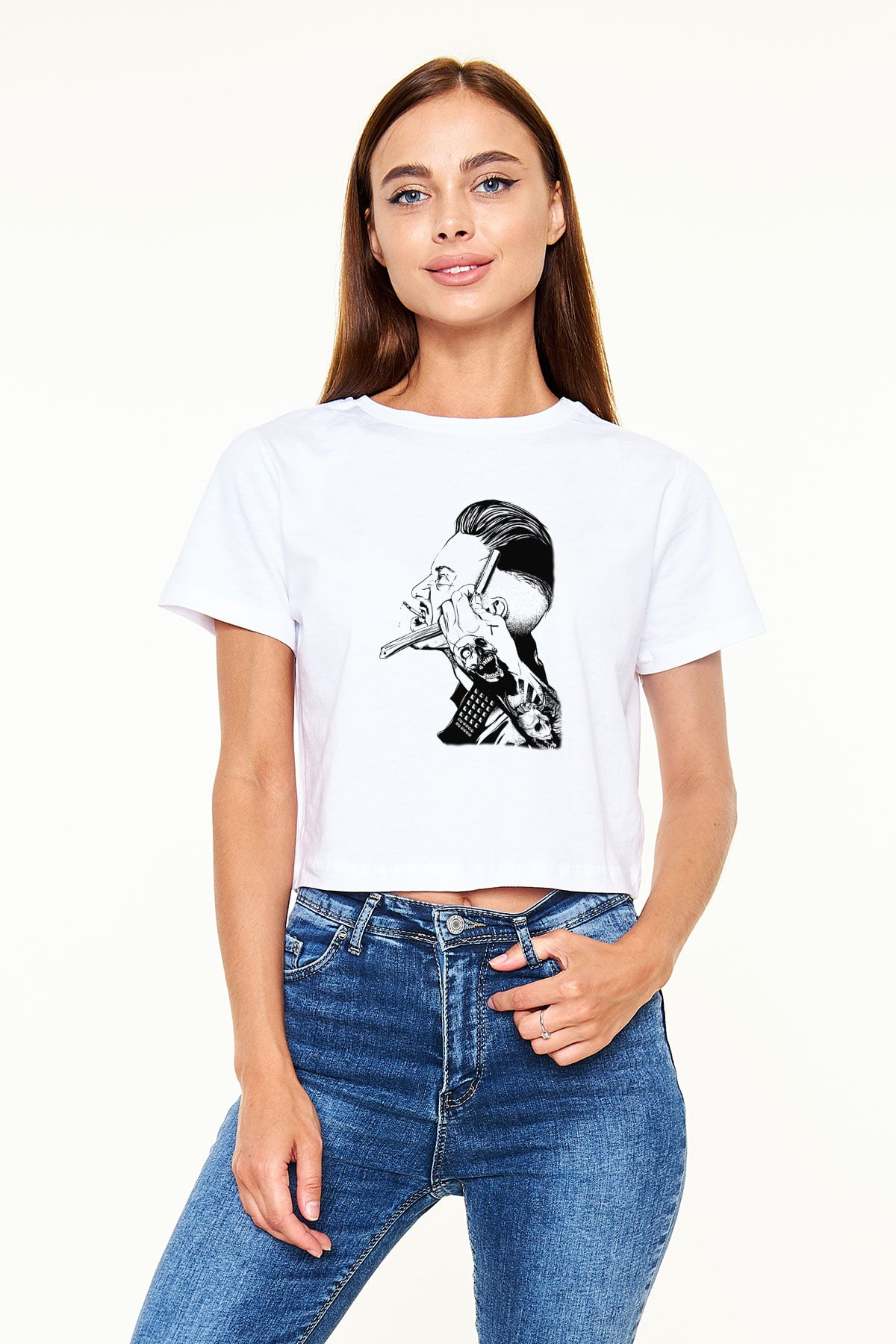 Berber Beyaz Croptop Tişört