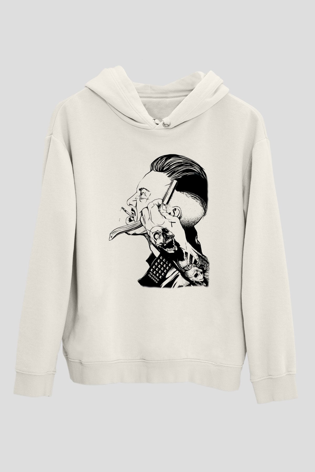 Berber Beyaz Unisex Kapşonlu Sweatshirt