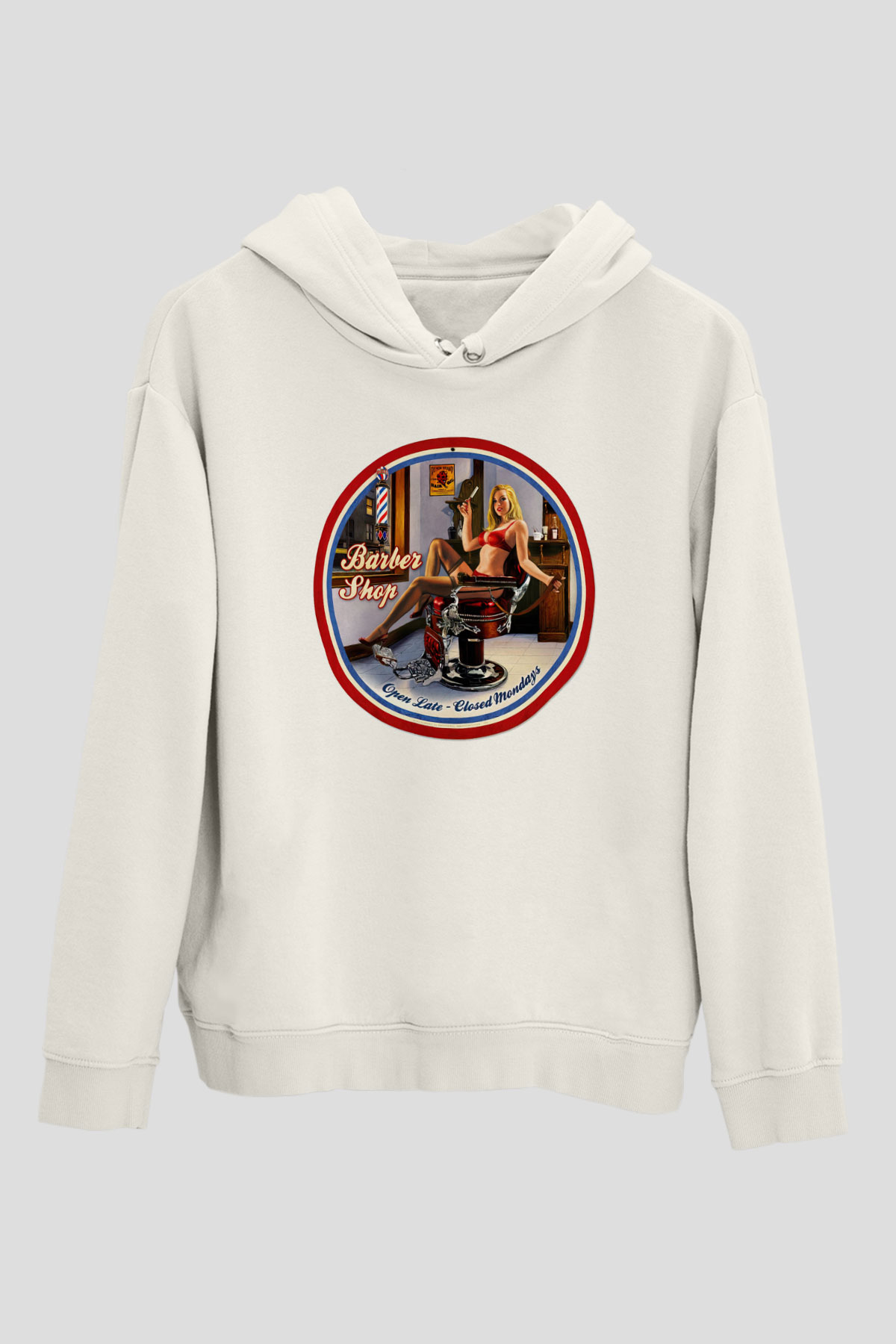 Berber Beyaz Unisex Kapşonlu Sweatshirt