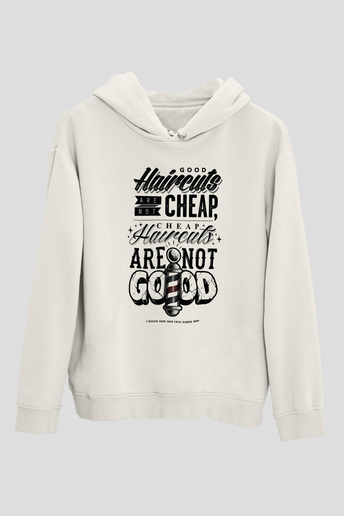 Berber Beyaz Unisex Kapşonlu Sweatshirt