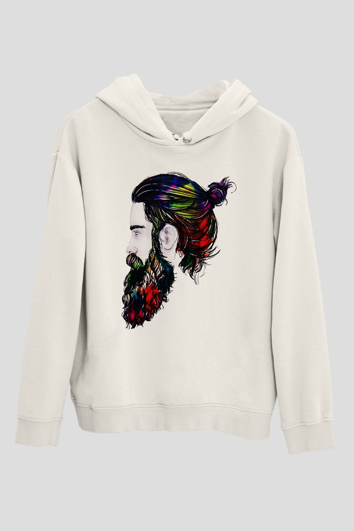 Berber Beyaz Unisex Kapşonlu Sweatshirt
