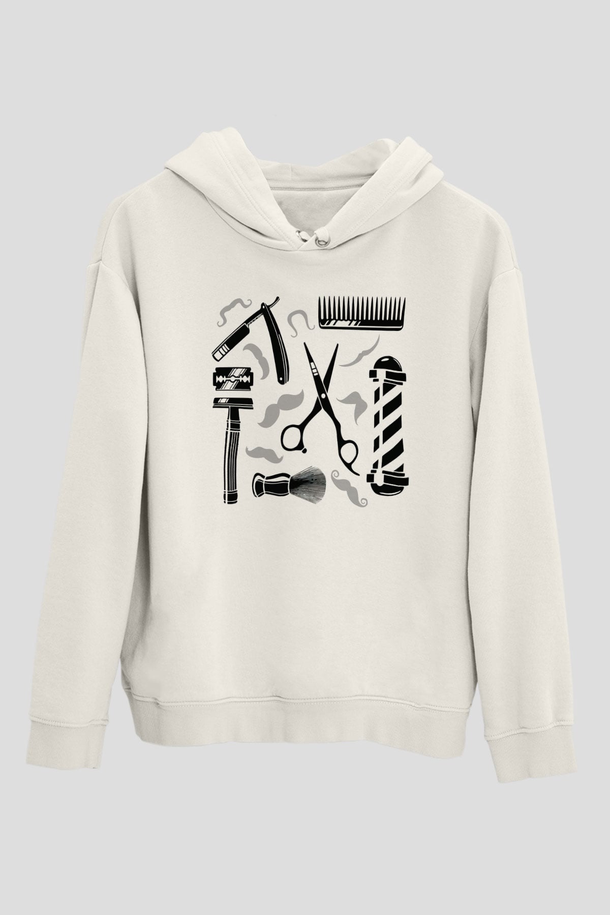 Berber Beyaz Unisex Kapşonlu Sweatshirt