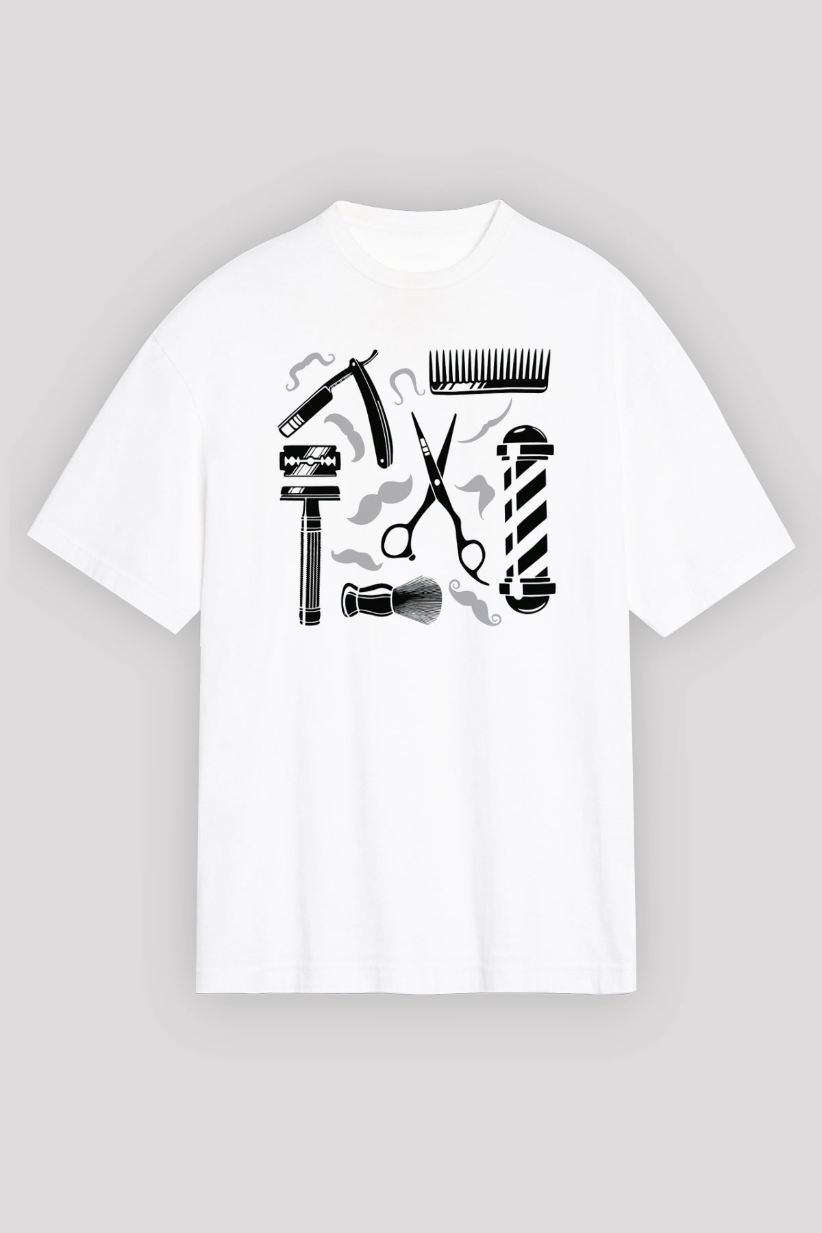 Berber Beyaz Unisex Oversize Tişört T-Shirt