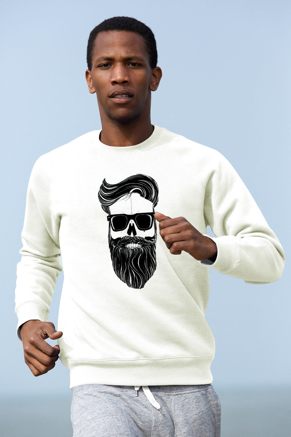 Berber Beyaz Unisex Sweatshirt