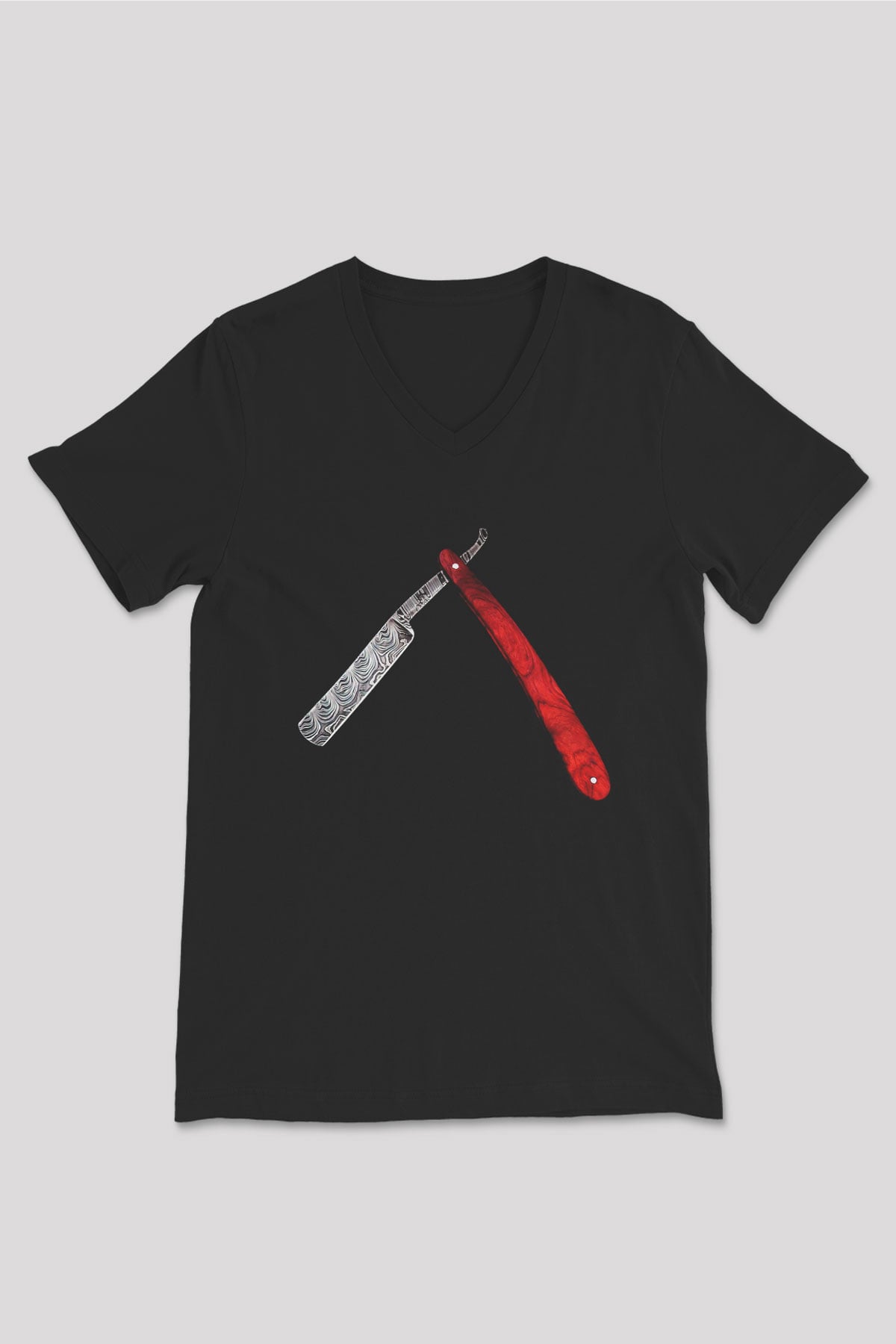 Berber Siyah Unisex V Yaka Tişört T-Shirt