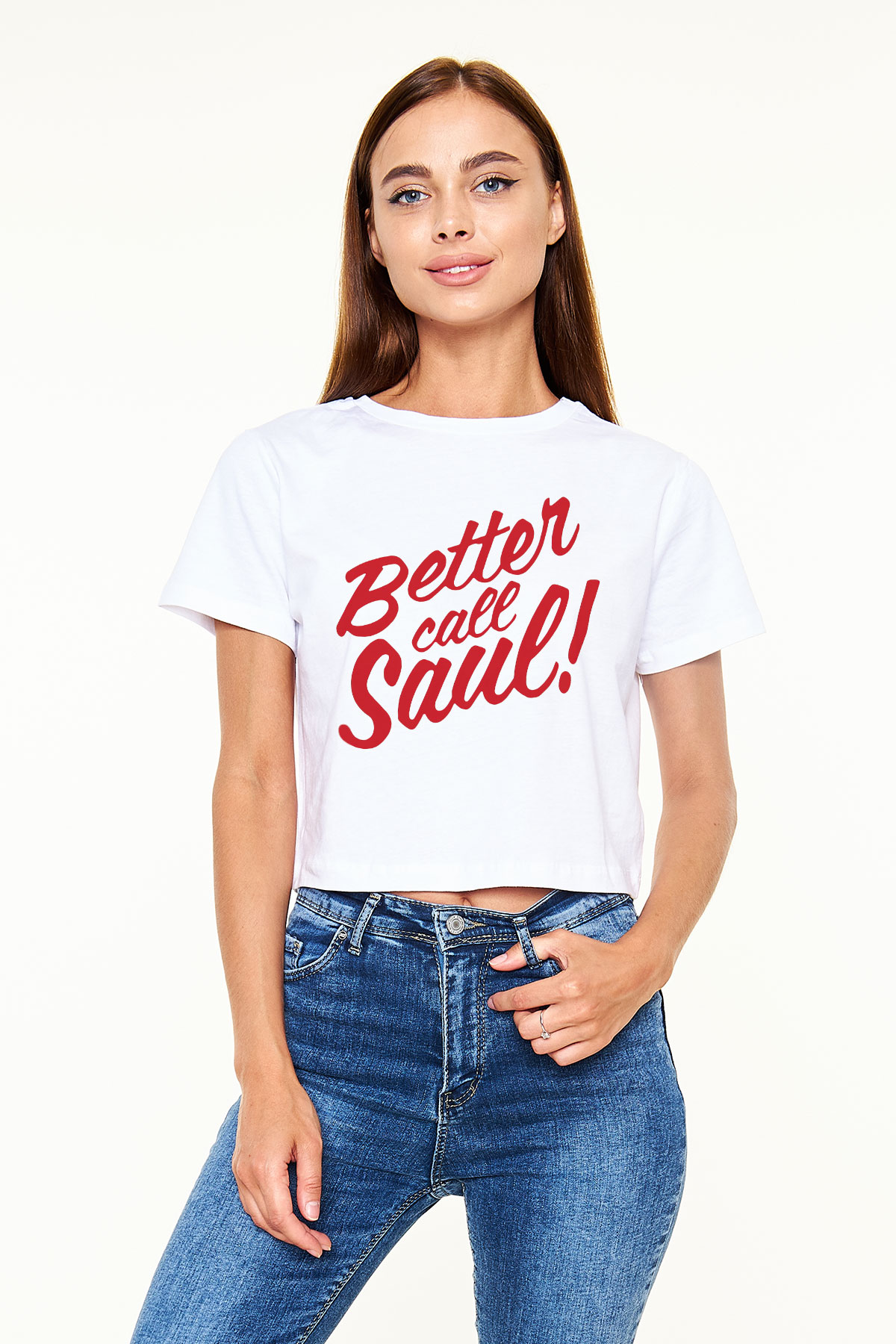 Better Call Saul Beyaz Croptop Tişört