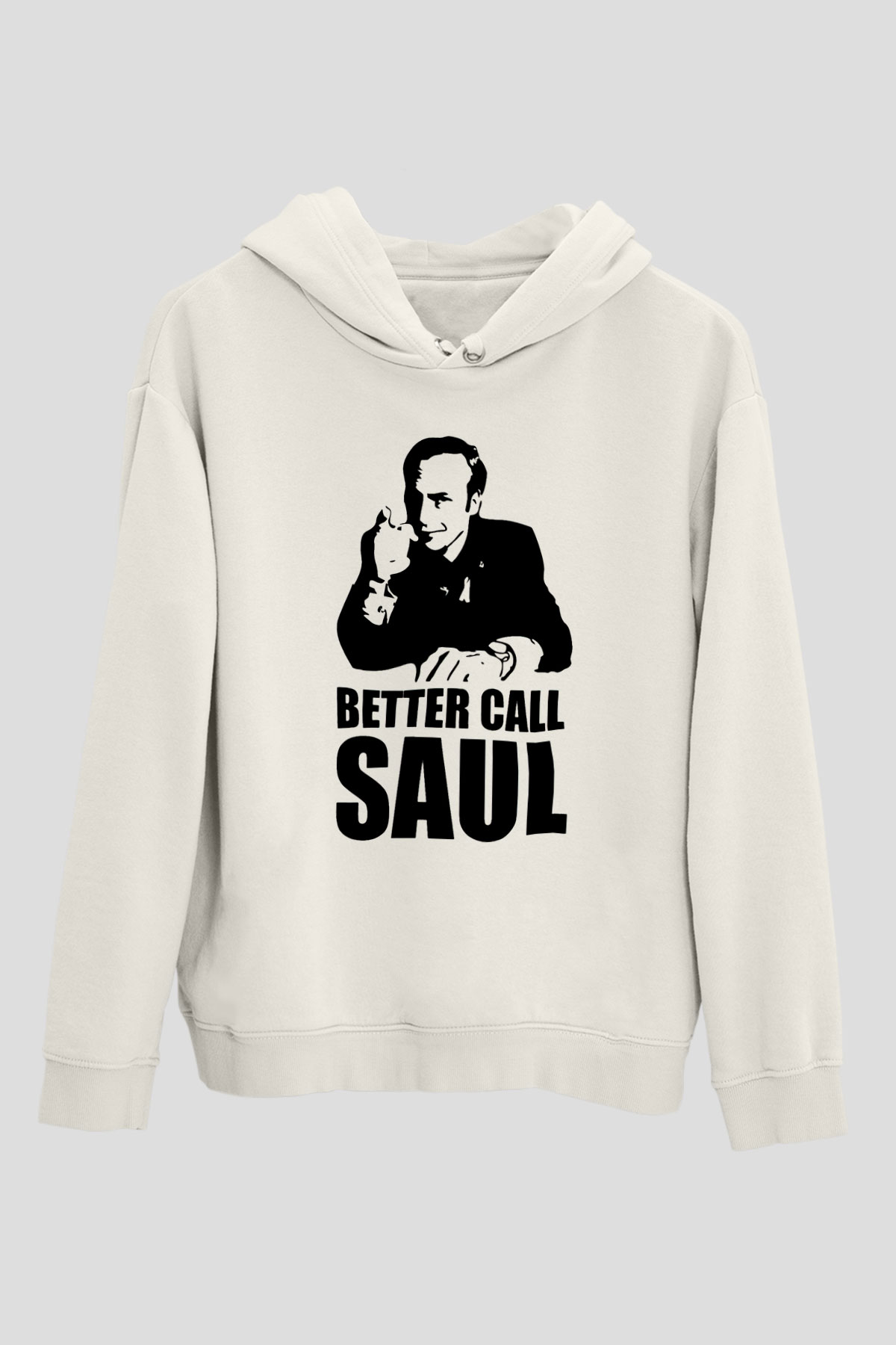 Better Call Saul Beyaz Unisex Kapşonlu Sweatshirt