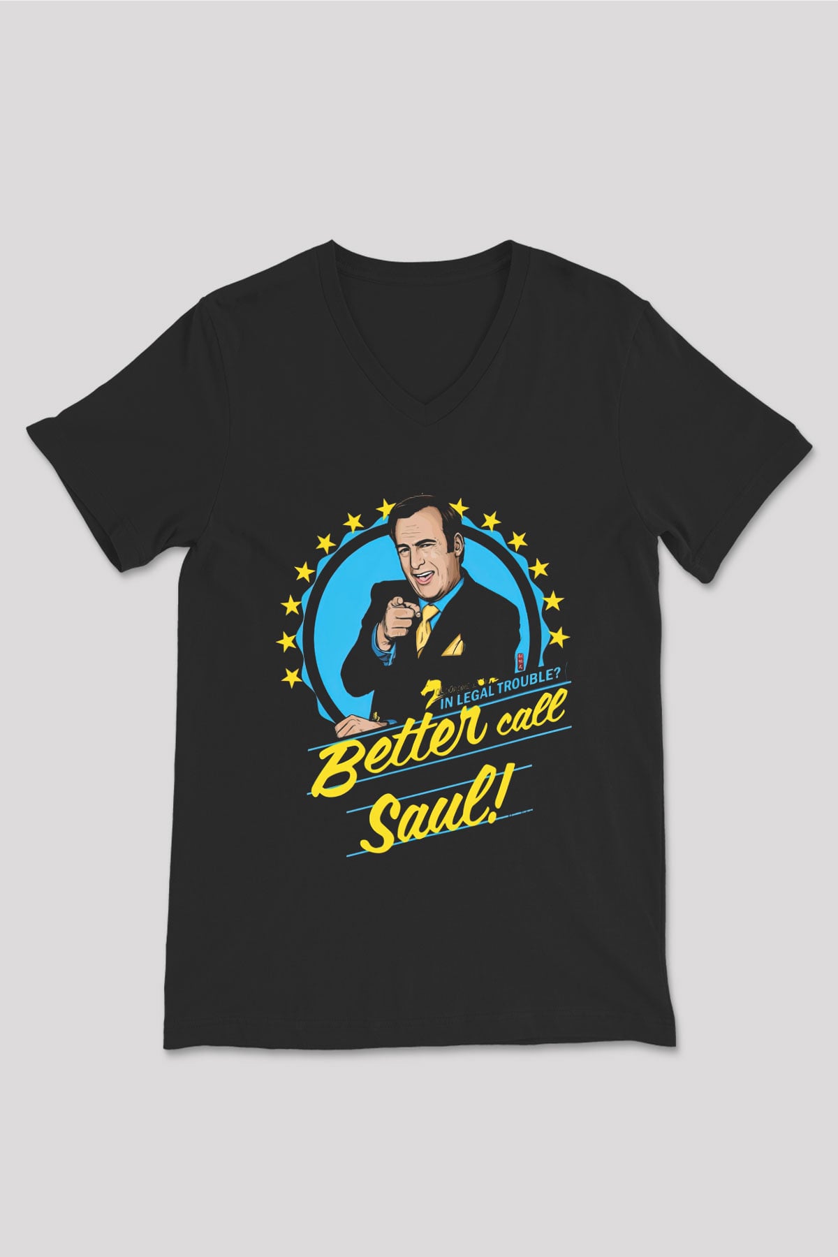 Better Call Saul Siyah Unisex V Yaka Tişört T-Shirt