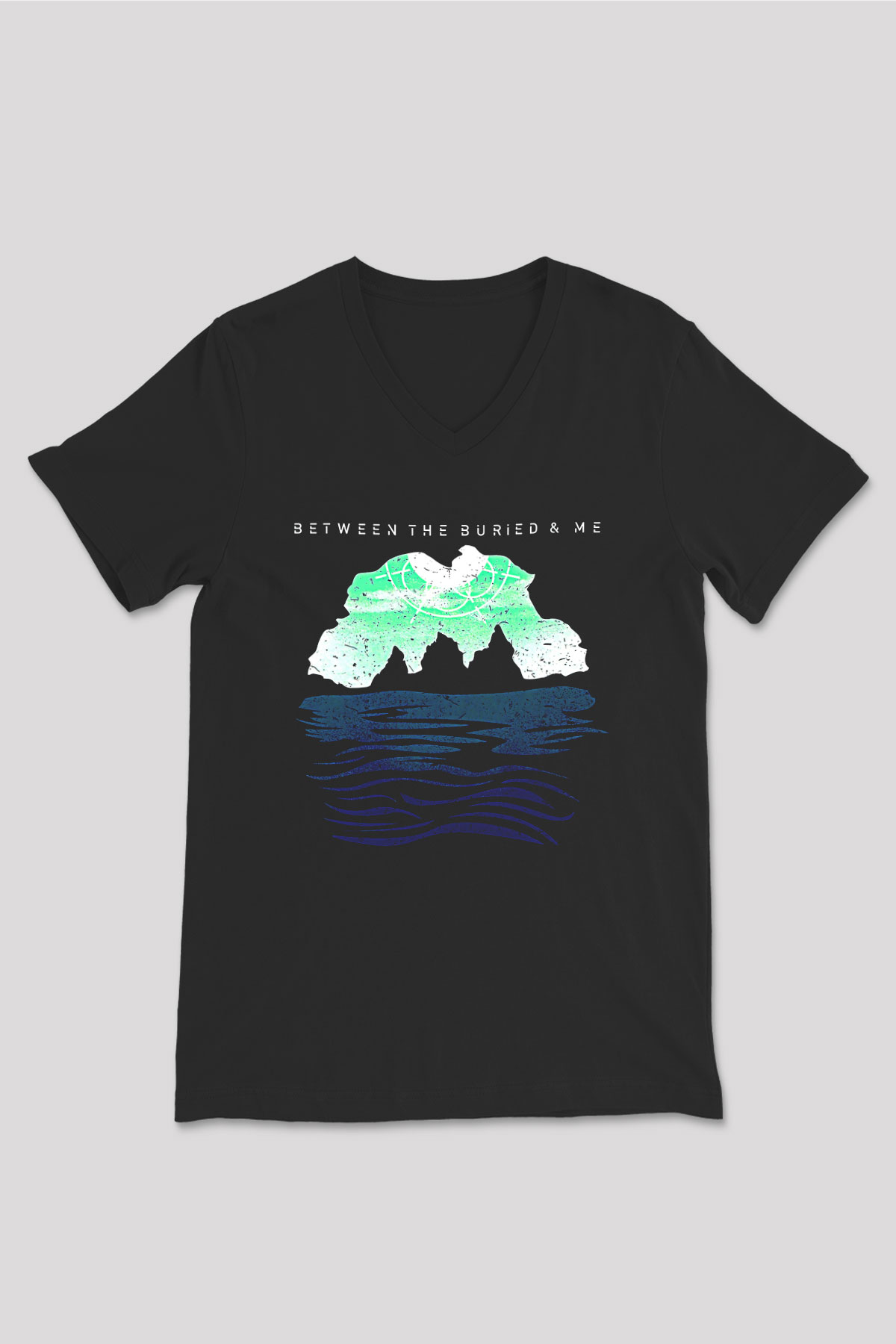 Between The Buried And Me Baskılı Unisex Siyah V Yaka Tişört - Tshirt