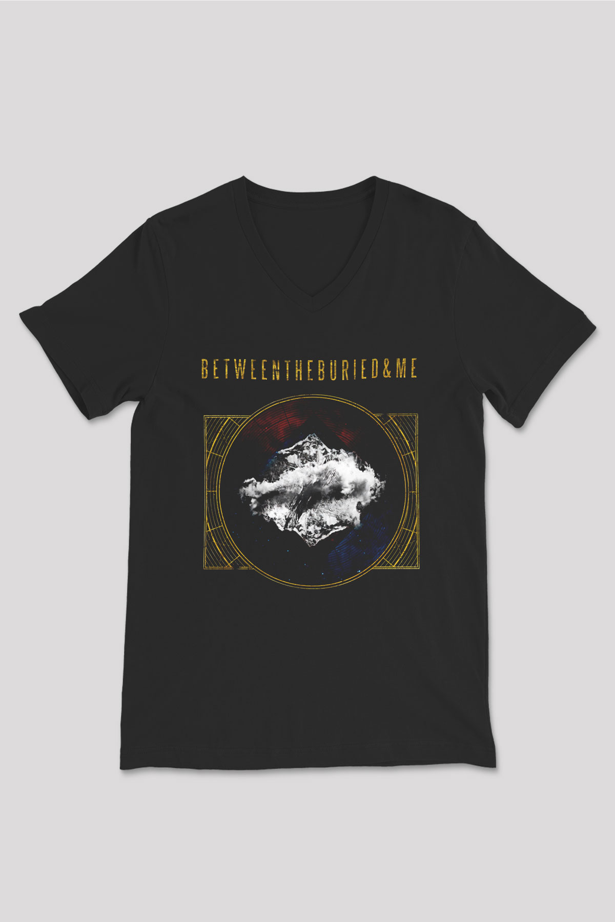 Between The Buried And Me Baskılı Unisex Siyah V Yaka Tişört - Tshirt