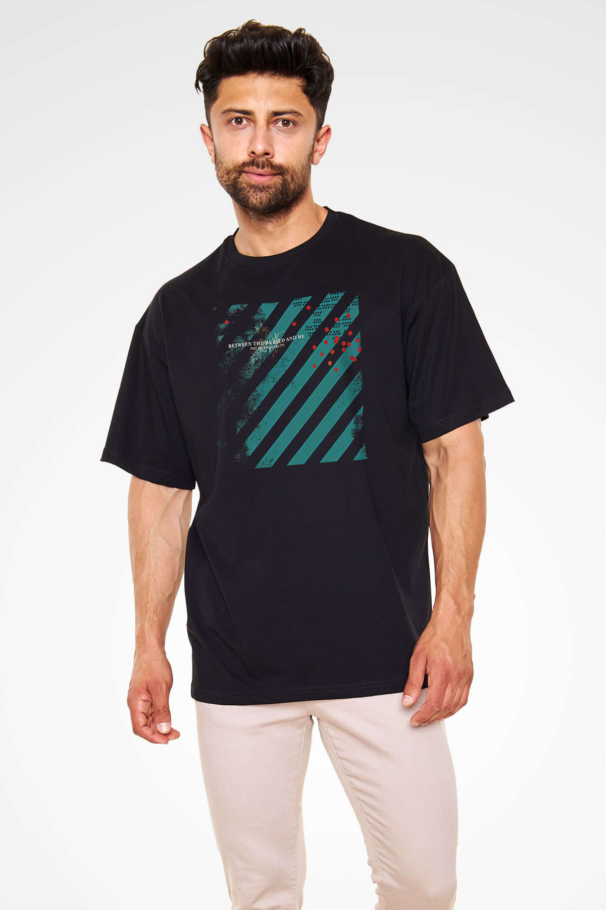 Between The Buried And Me Baskılı Unisex Siyah Oversize Tişört - Tshirt