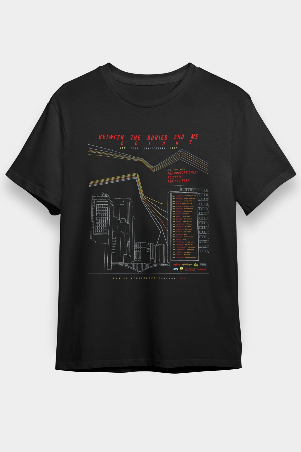 Between The Buried And Me Baskılı Unisex Siyah Tişört - Tshirt