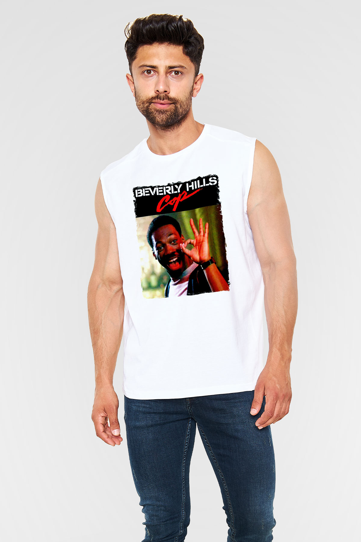 Beverly Hills Cop Beyaz Unisex  Kolsuz Tişört