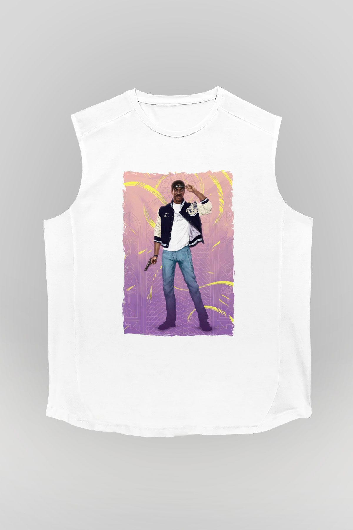 Beverly Hills Cop Beyaz Unisex  Kolsuz Tişört