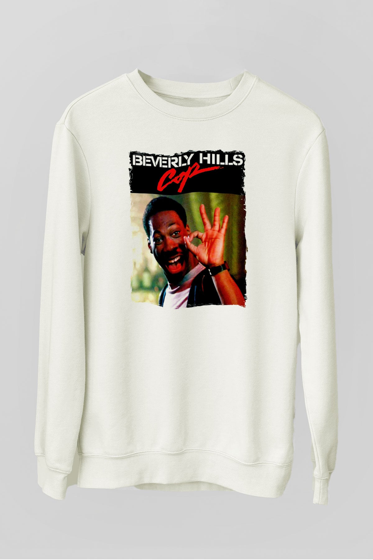 Beverly Hills Cop Beyaz Unisex  Sweatshirt