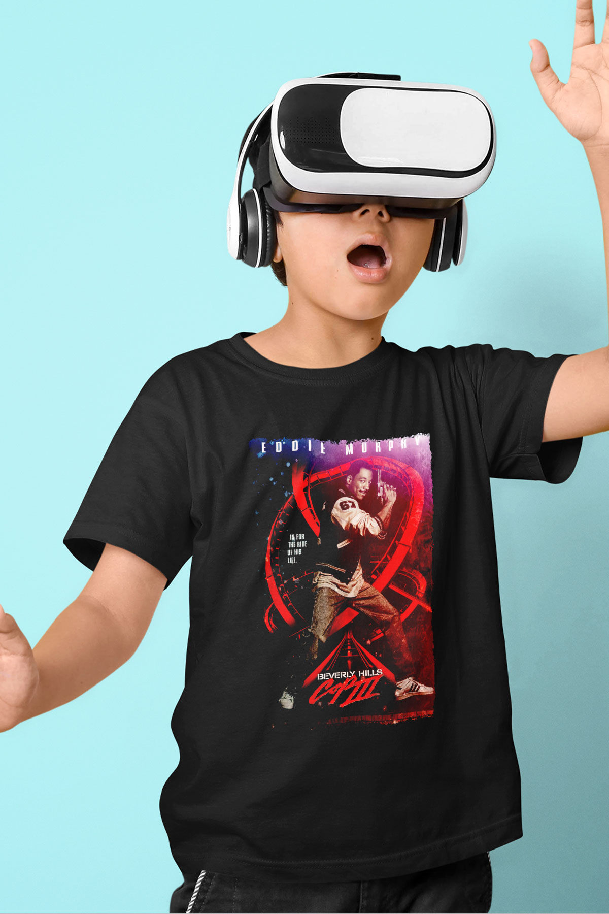 Beverly Hills Cop Siyah Unisex  Çocuk Tişört