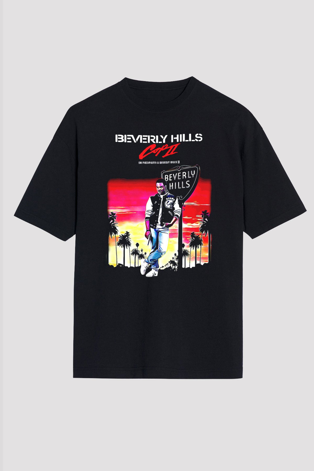 Beverly Hills Cop Siyah Oversize Tişört