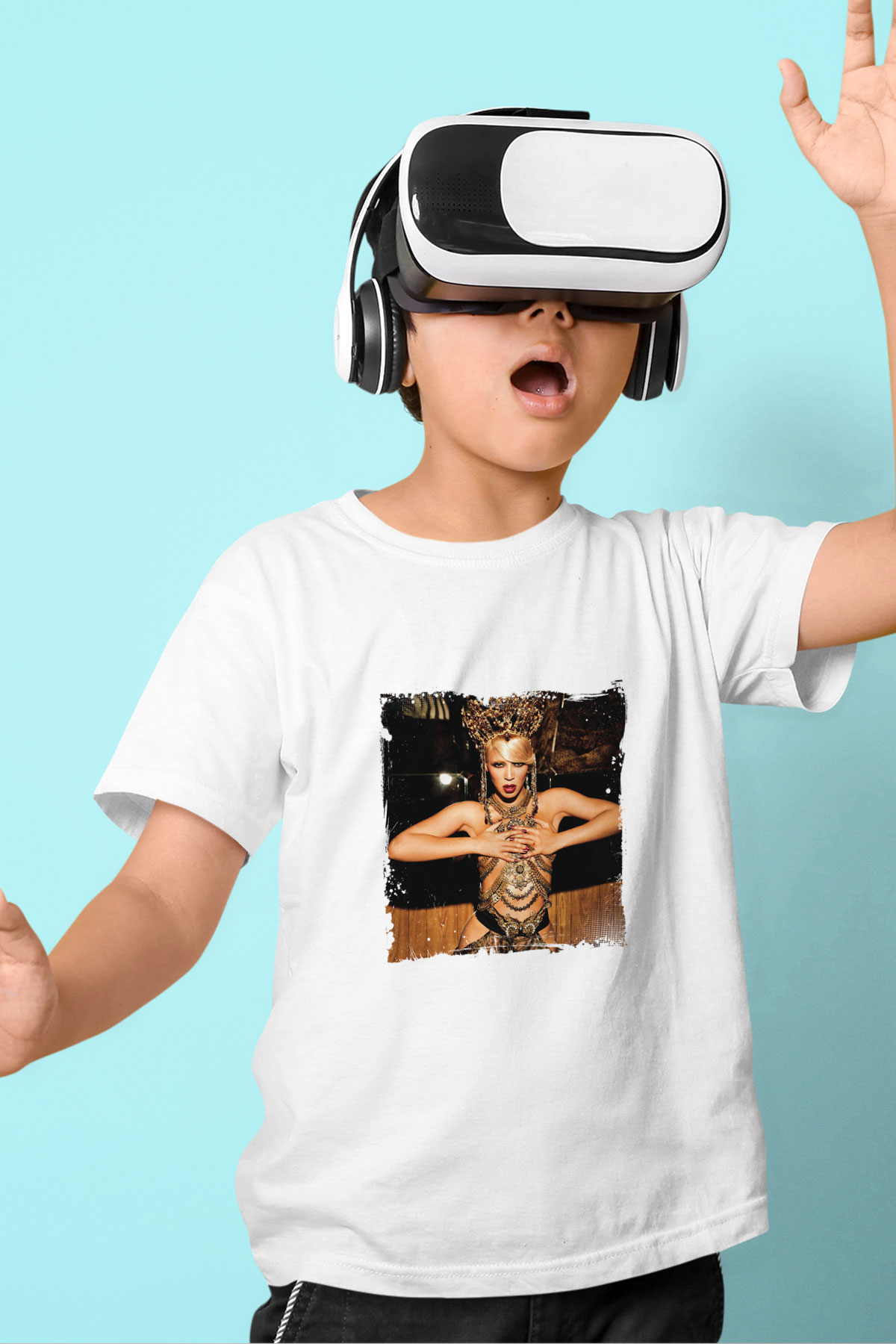 Beyonce Baskılı Unisex Beyaz Çocuk Tişört