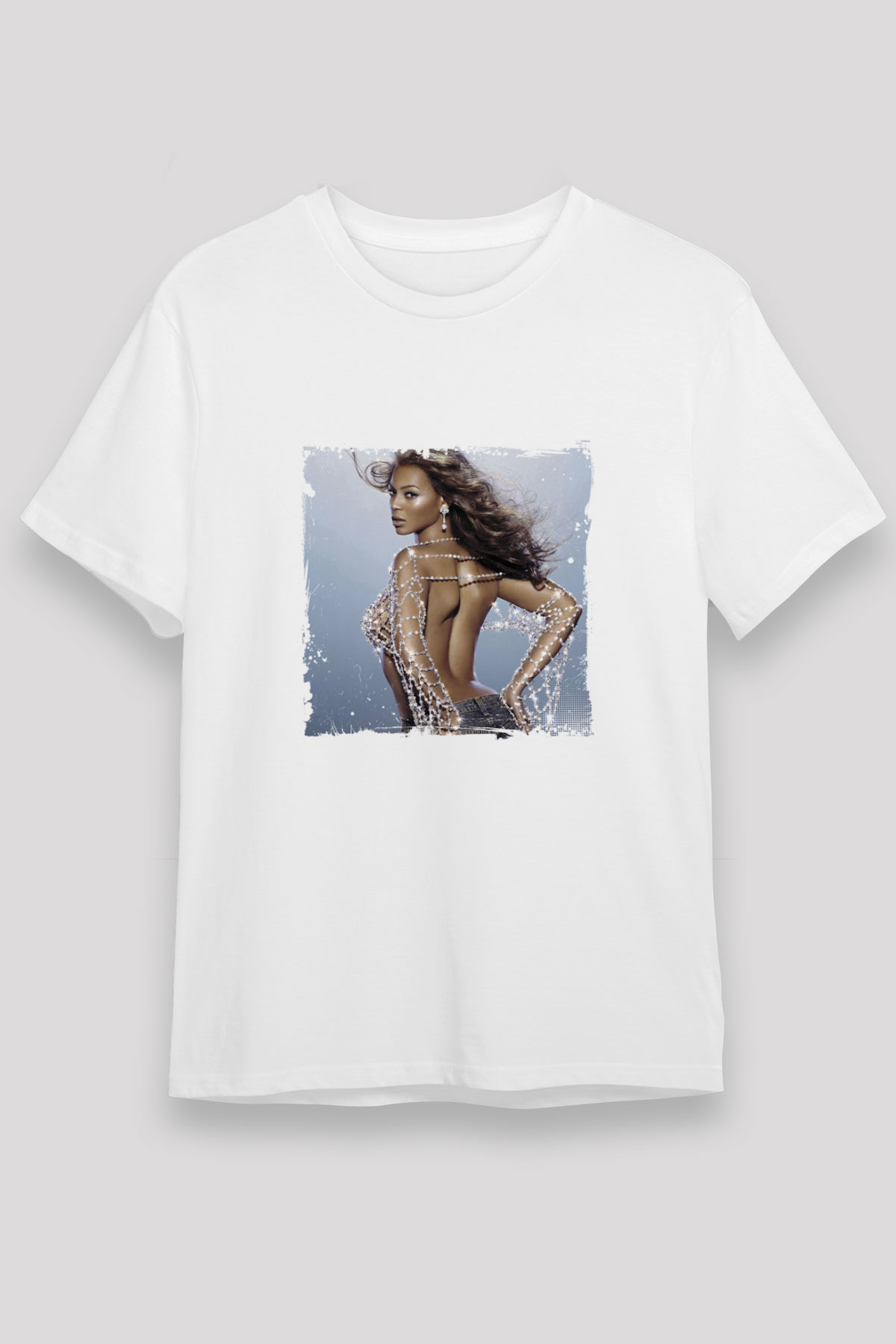 Beyonce Baskılı Unisex Beyaz Tişört
