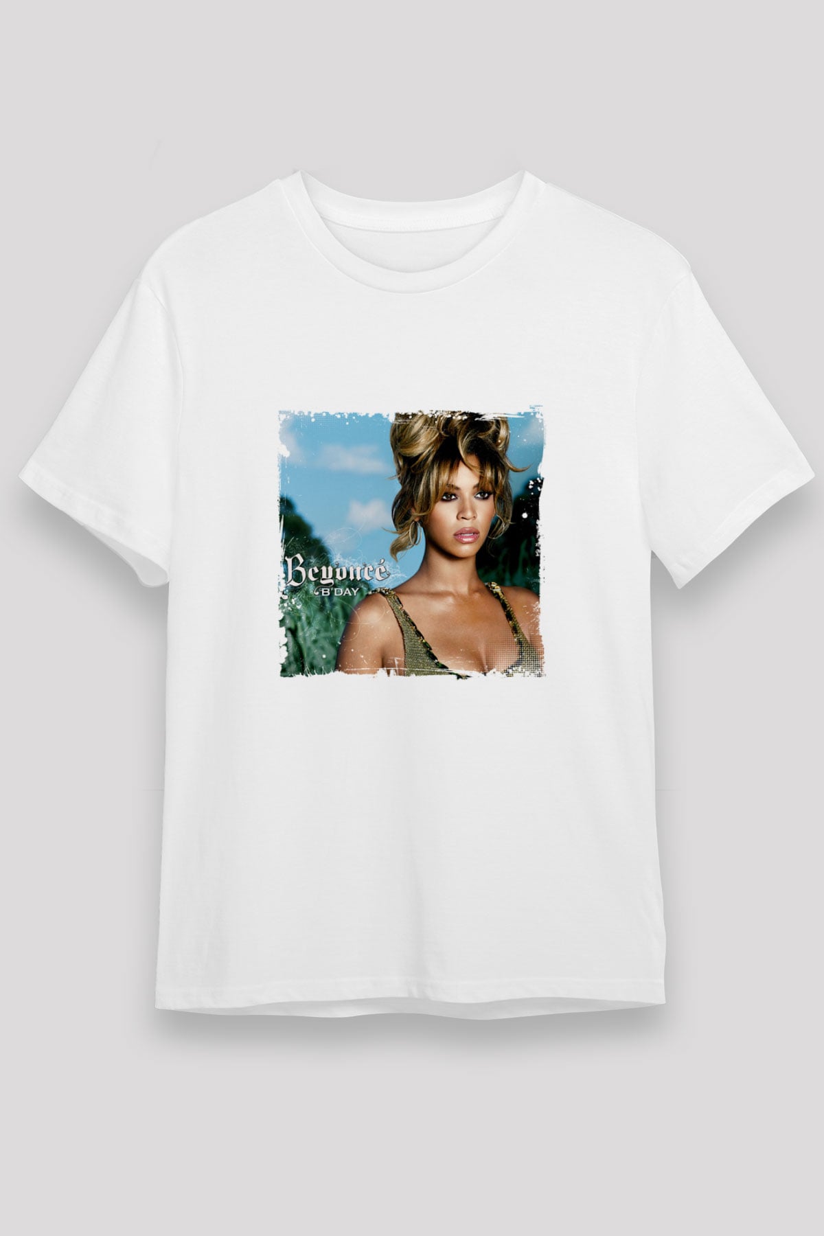 Beyonce Baskılı Unisex Beyaz Tişört