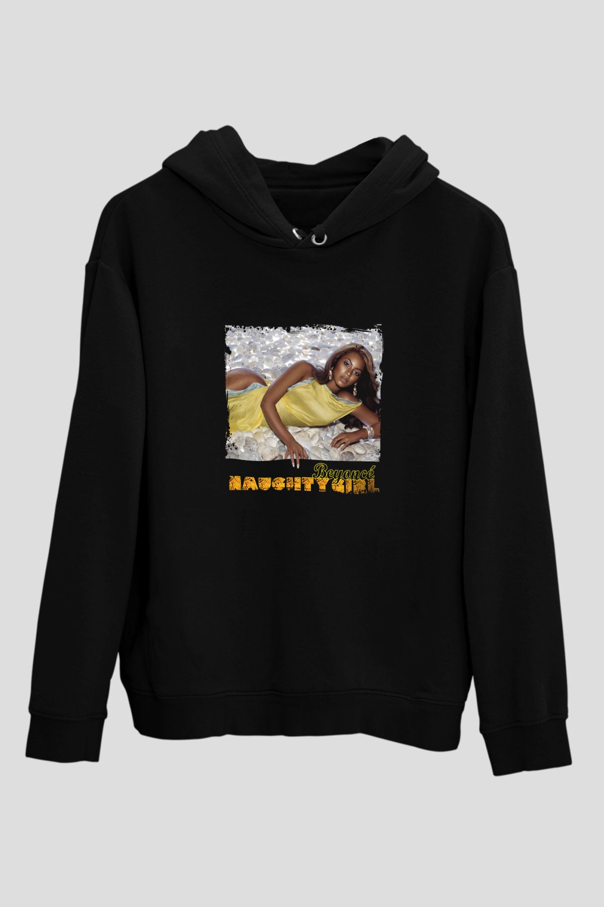 Beyonce Baskılı Unisex Siyah Hoodie