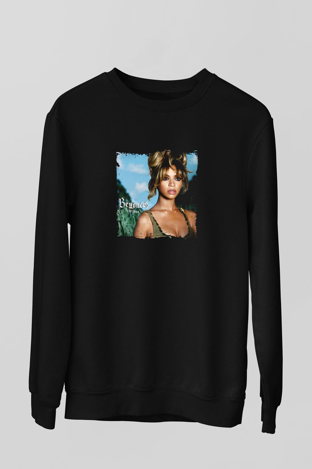Beyonce Baskılı Unisex Siyah Sweatshirt
