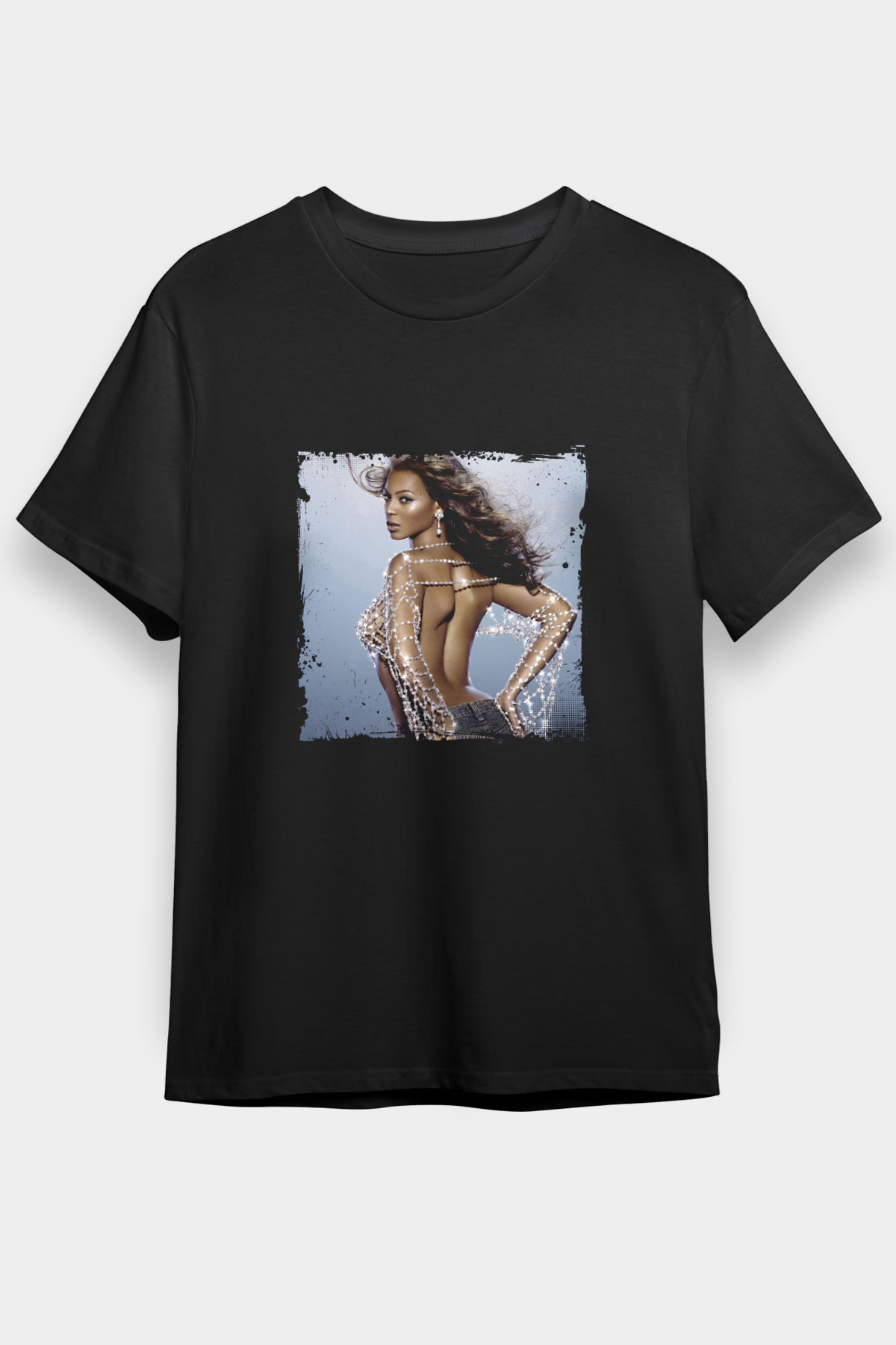 Beyonce Baskılı Unisex Siyah Tişört