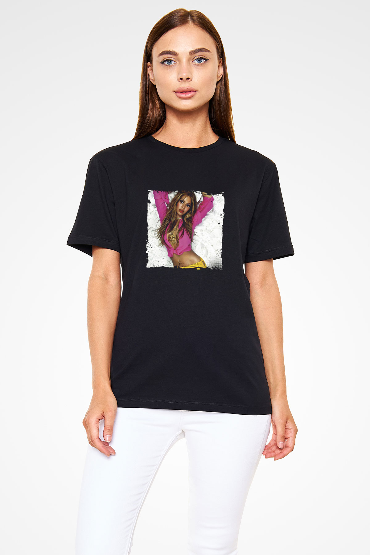 Beyonce Baskılı Unisex Siyah Tişört