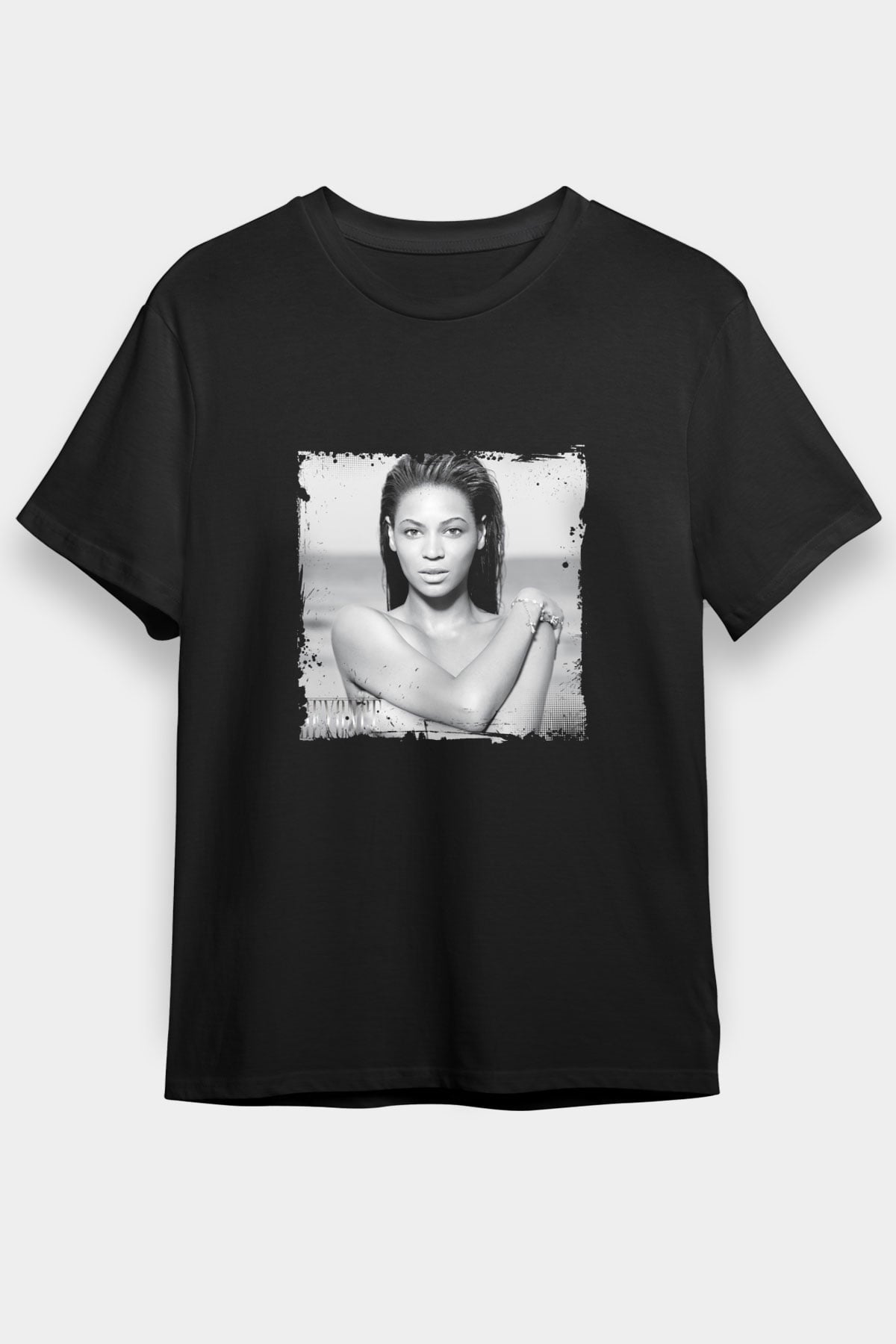 Beyonce Baskılı Unisex Siyah Tişört