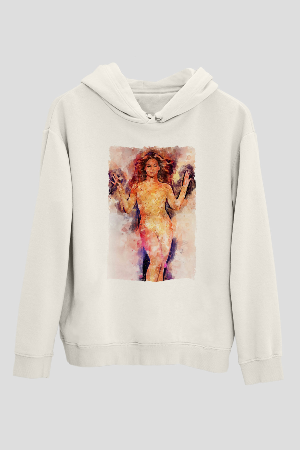 Beyonce Beyaz Unisex Kapüşonlu Sweatshirt