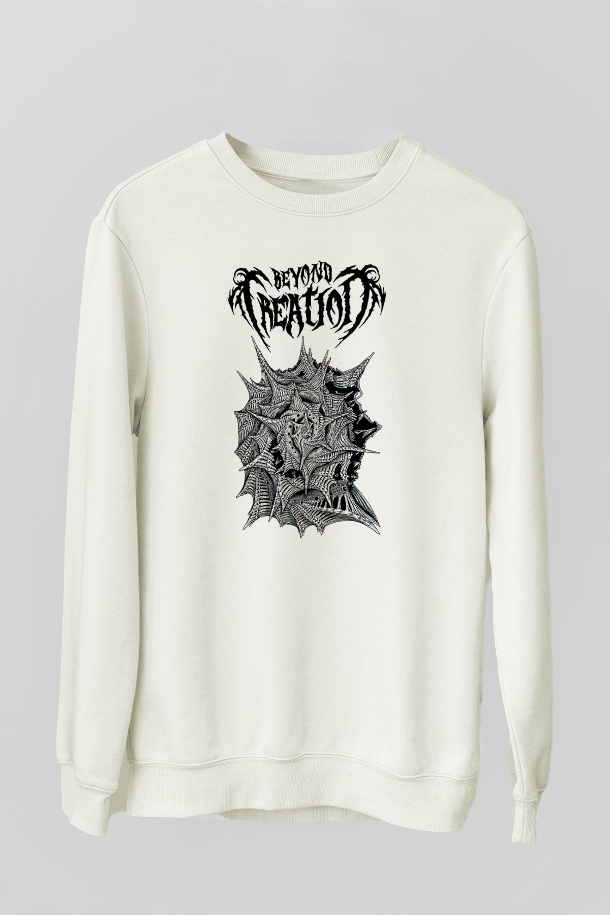 Beyond Creation Baskılı Beyaz Unisex Sweatshirt