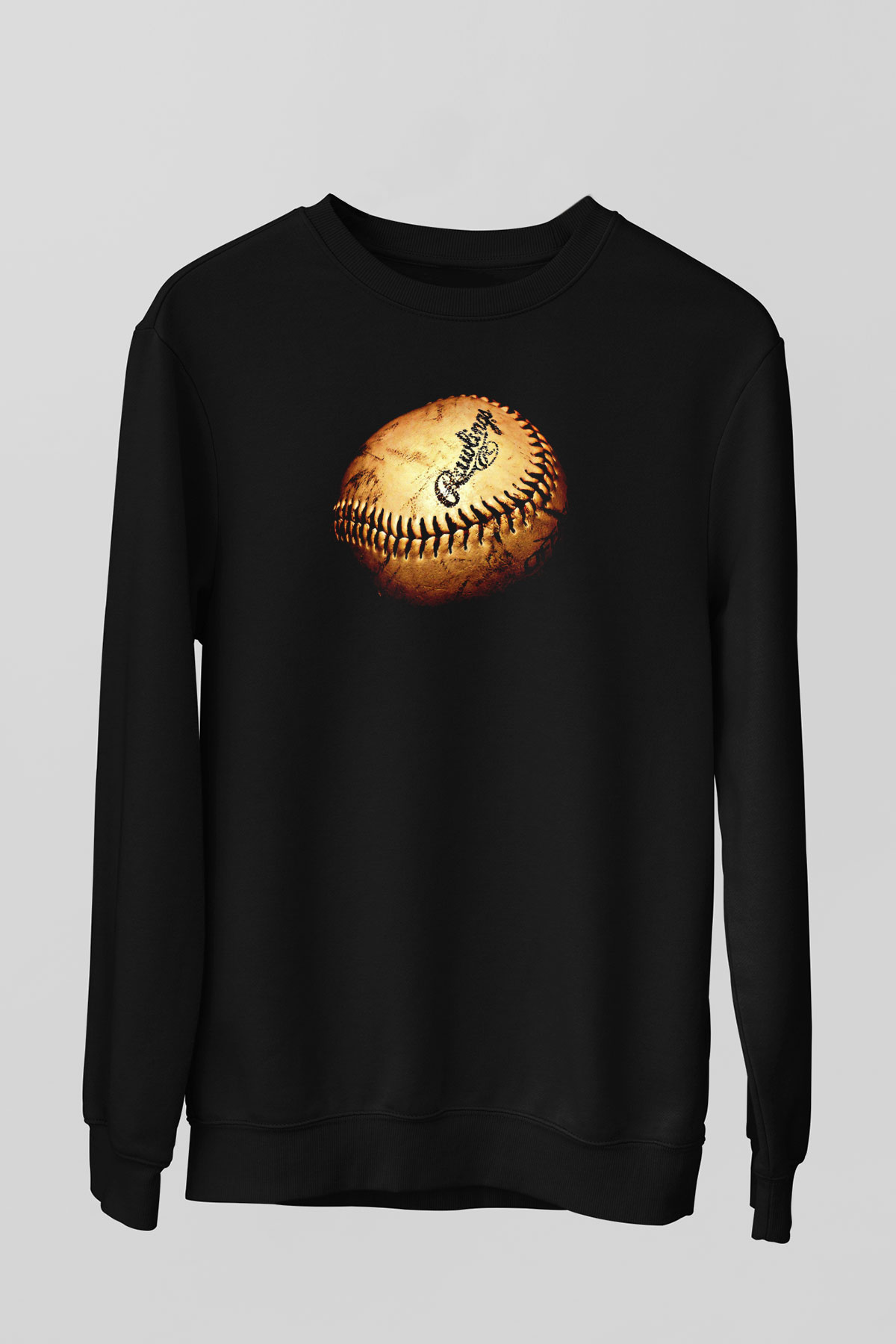Beyzbol - Baseball Baskılı Unisex Siyah Sweatshirt