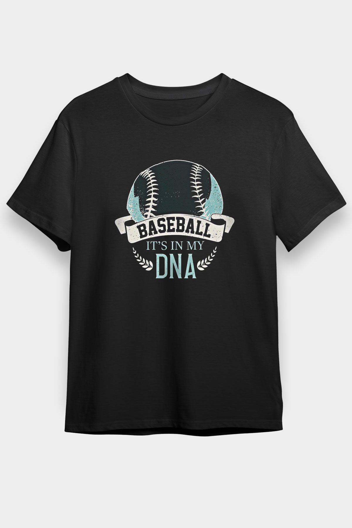 Beyzbol - Baseball Baskılı Unisex Siyah Tişört - Tshirt