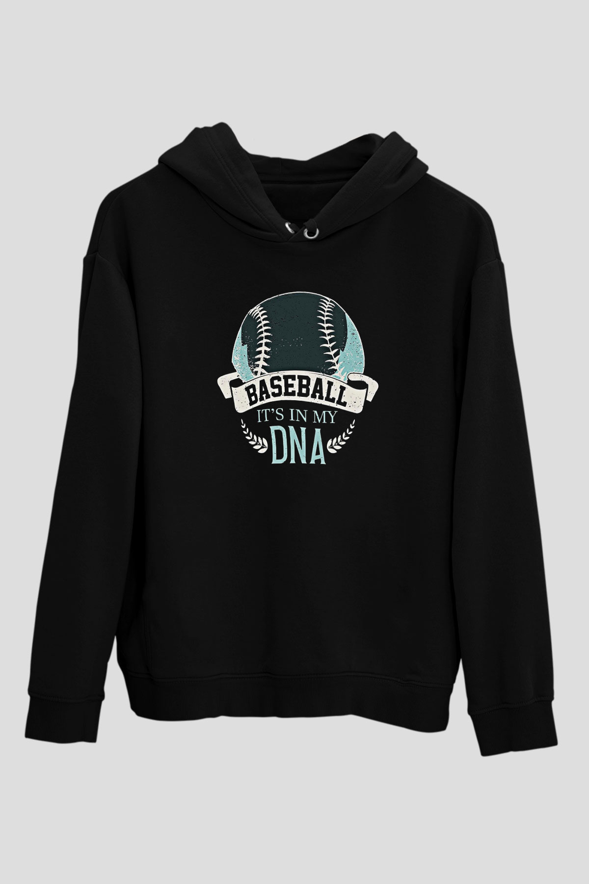 Beyzbol - Baseball Baskılı Unisex Siyah Hoodie